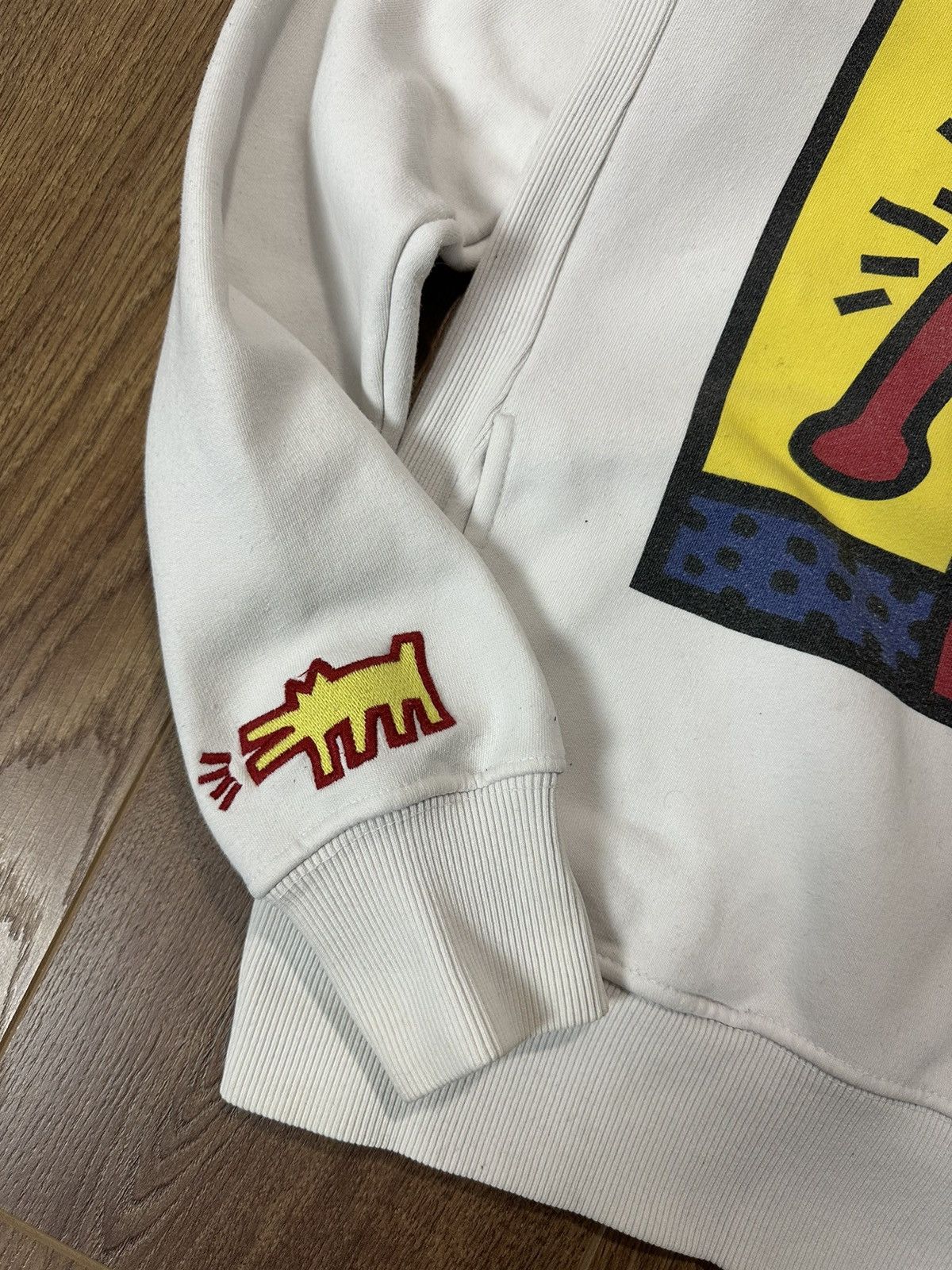 Keith Haring × Vintage × Zara Keith Haring Zara Printed Cotton White Long Sleeve Hoodie Size US M / EU 48-50 / 2 - 6 Thumbnail