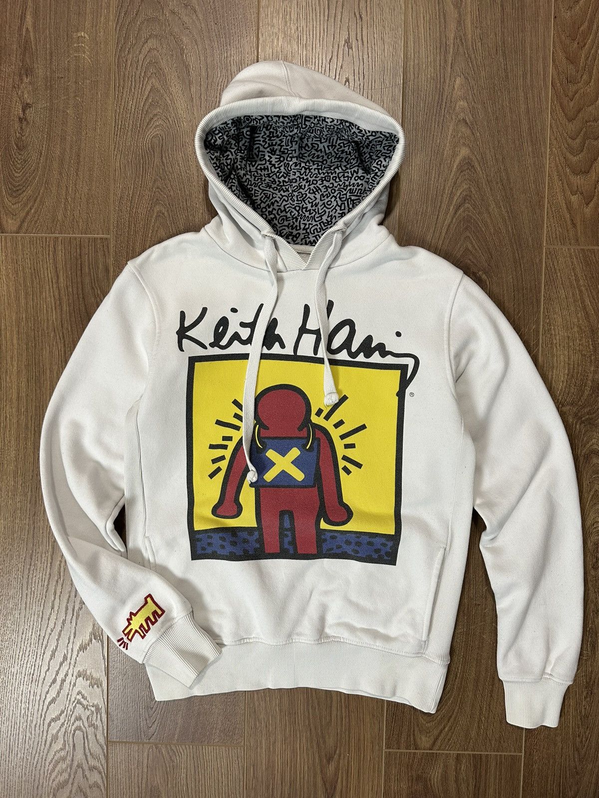 Keith Haring × Vintage × Zara Keith Haring Zara Printed Cotton White Long Sleeve Hoodie Size US M / EU 48-50 / 2 - 7 Thumbnail