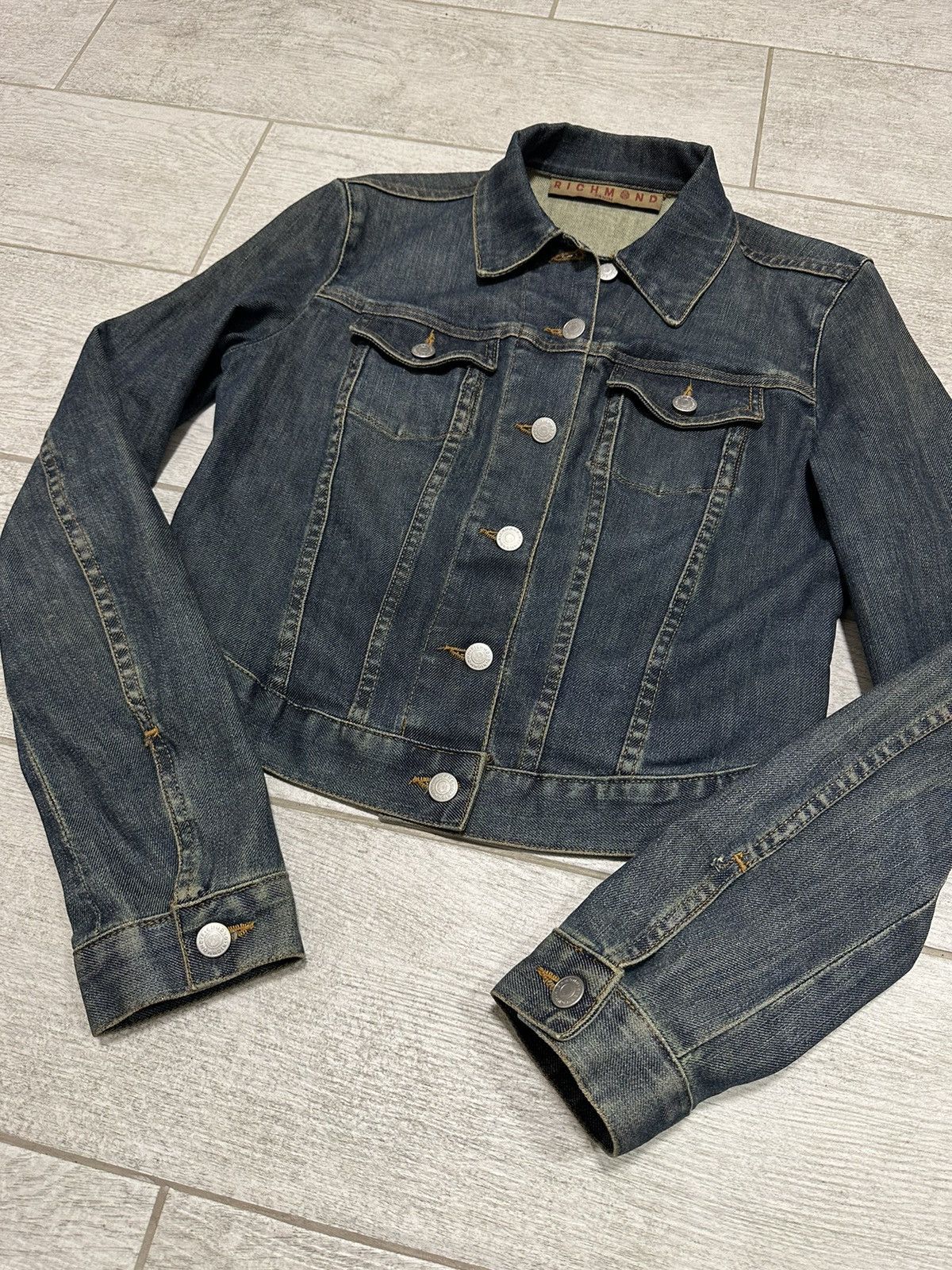 Beauty Beast × If Six Was Nine × Vintage Vintage Richmond Sequin Logo Denim Jacket Size M / US 6-8 / IT 42-44 - 3 Thumbnail