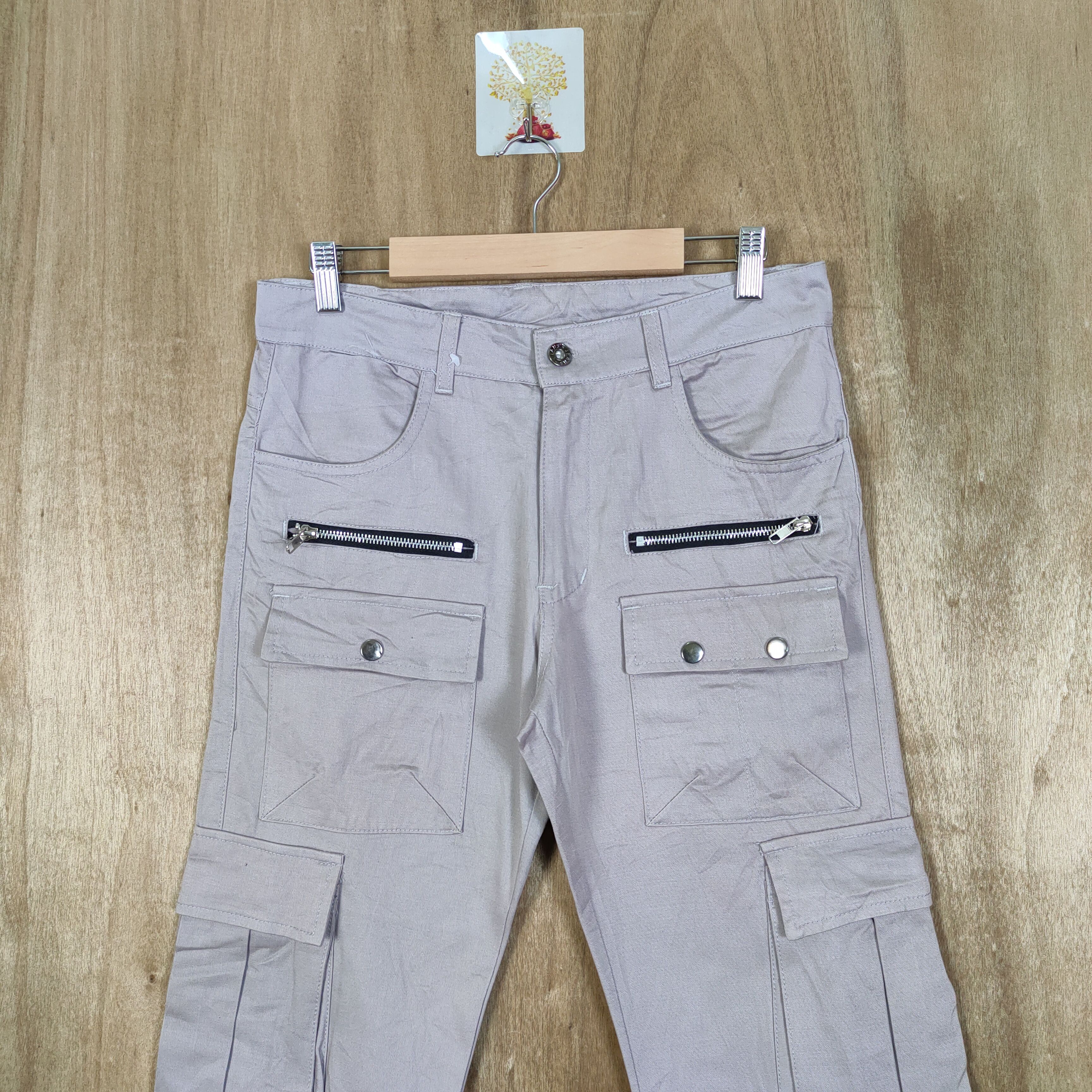 Japanese Brand DANJIESHI GREY CARGO PANTS /BUSH PANTS MULTIPOCKET TACTICAL Size US 30 / EU 46 - 2 Thumbnail