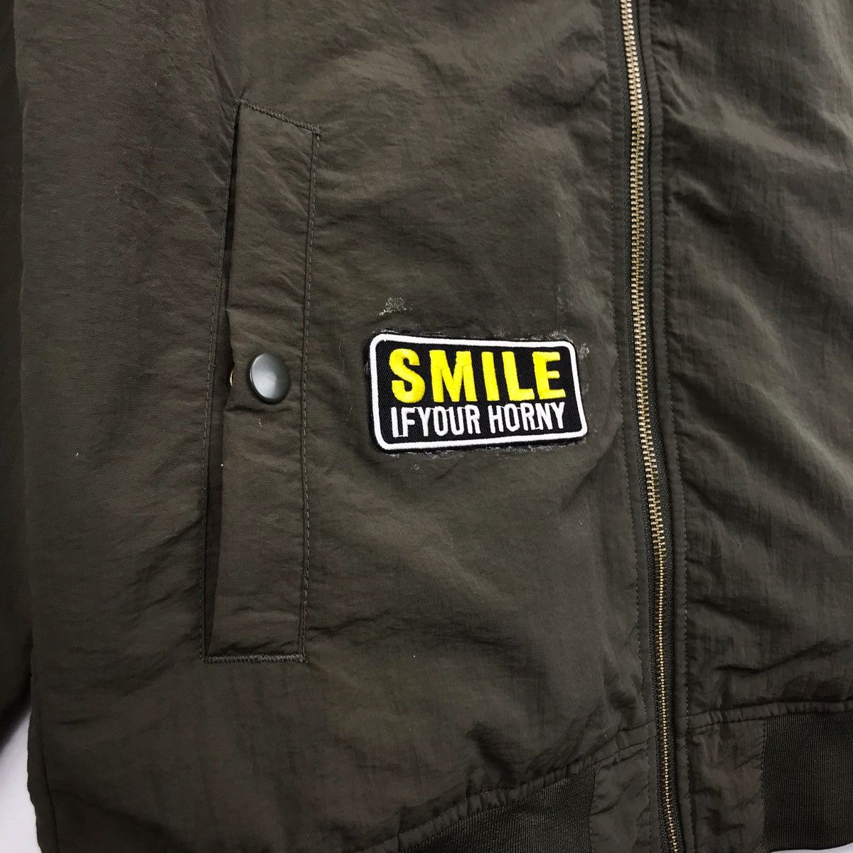 Vintage SMILE IF YOUR HORNY Laundry Japan Brand Green Bomber Size US M / EU 48-50 / 2 - 6 Thumbnail