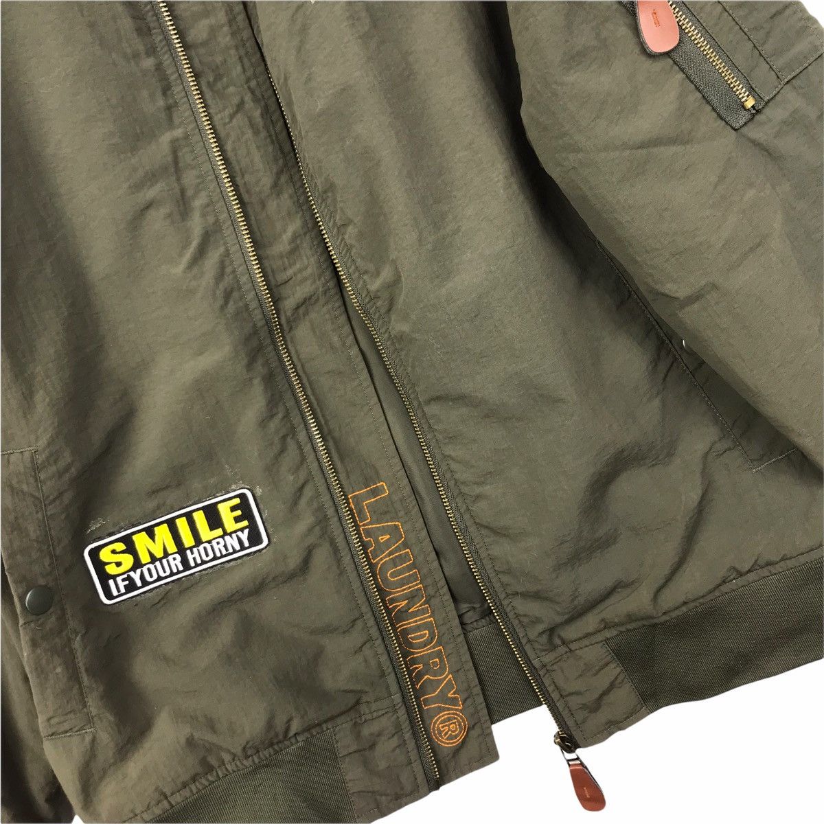 Vintage SMILE IF YOUR HORNY Laundry Japan Brand Green Bomber Size US M / EU 48-50 / 2 - 7 Thumbnail