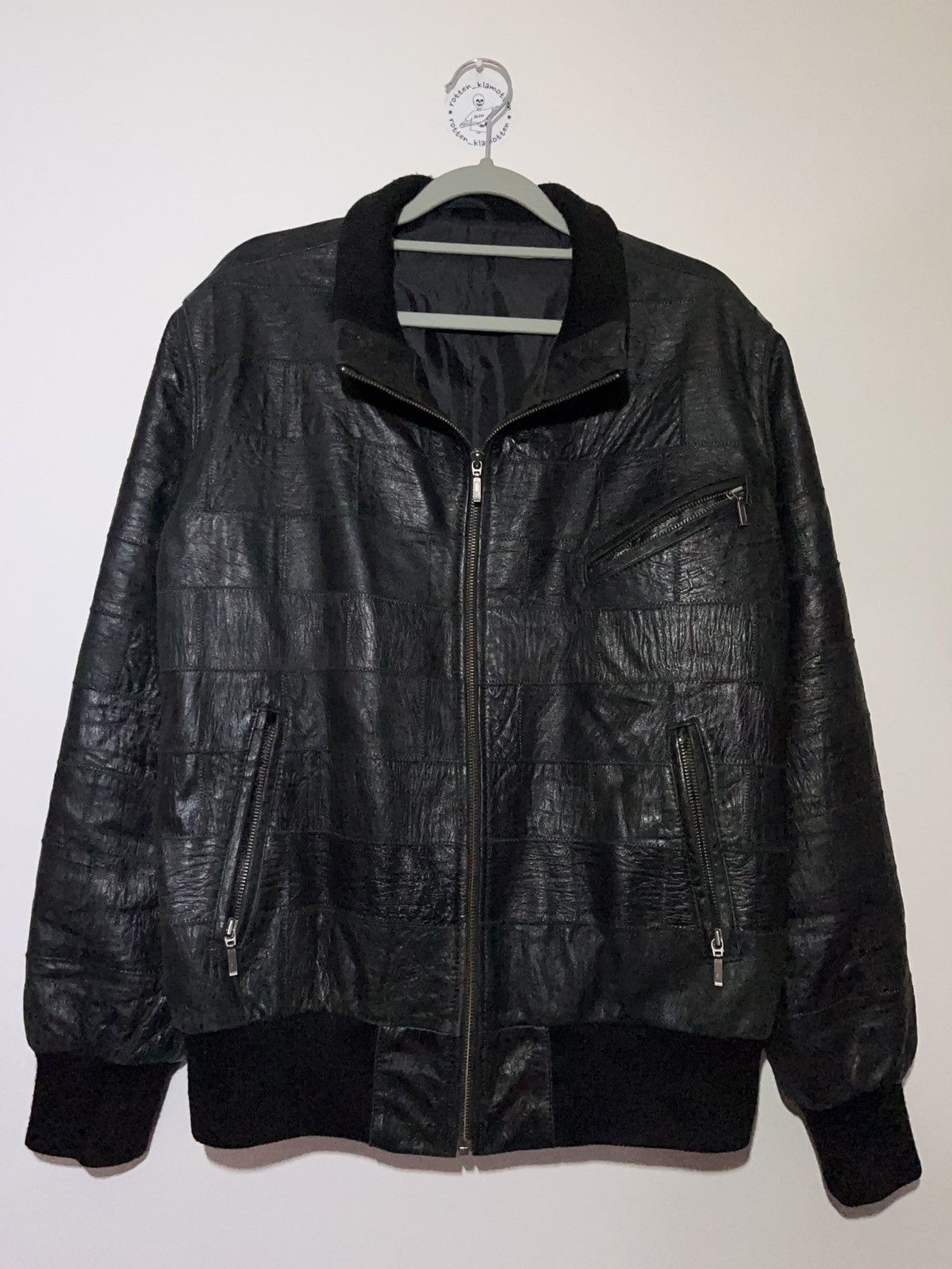 image of Avant Garde x Genuine Leather Patchwork High Quality Design Genuine Leather Jacket Grail in Black (