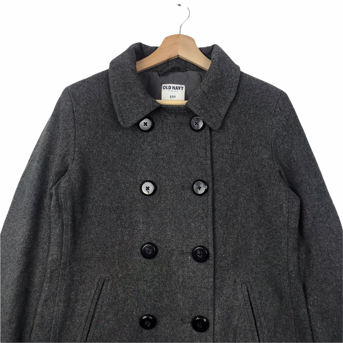 Old Navy OLD NAVY Grey Wool Duffle Coat jacket Size US S / EU 44-46 / 1 - 3 Thumbnail