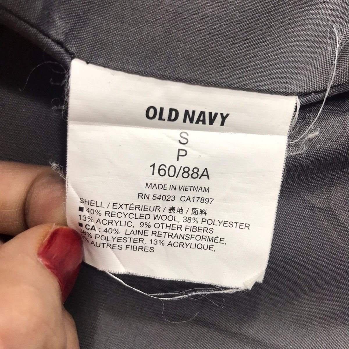 Old Navy OLD NAVY Grey Wool Duffle Coat jacket Size US S / EU 44-46 / 1 - 5 Thumbnail
