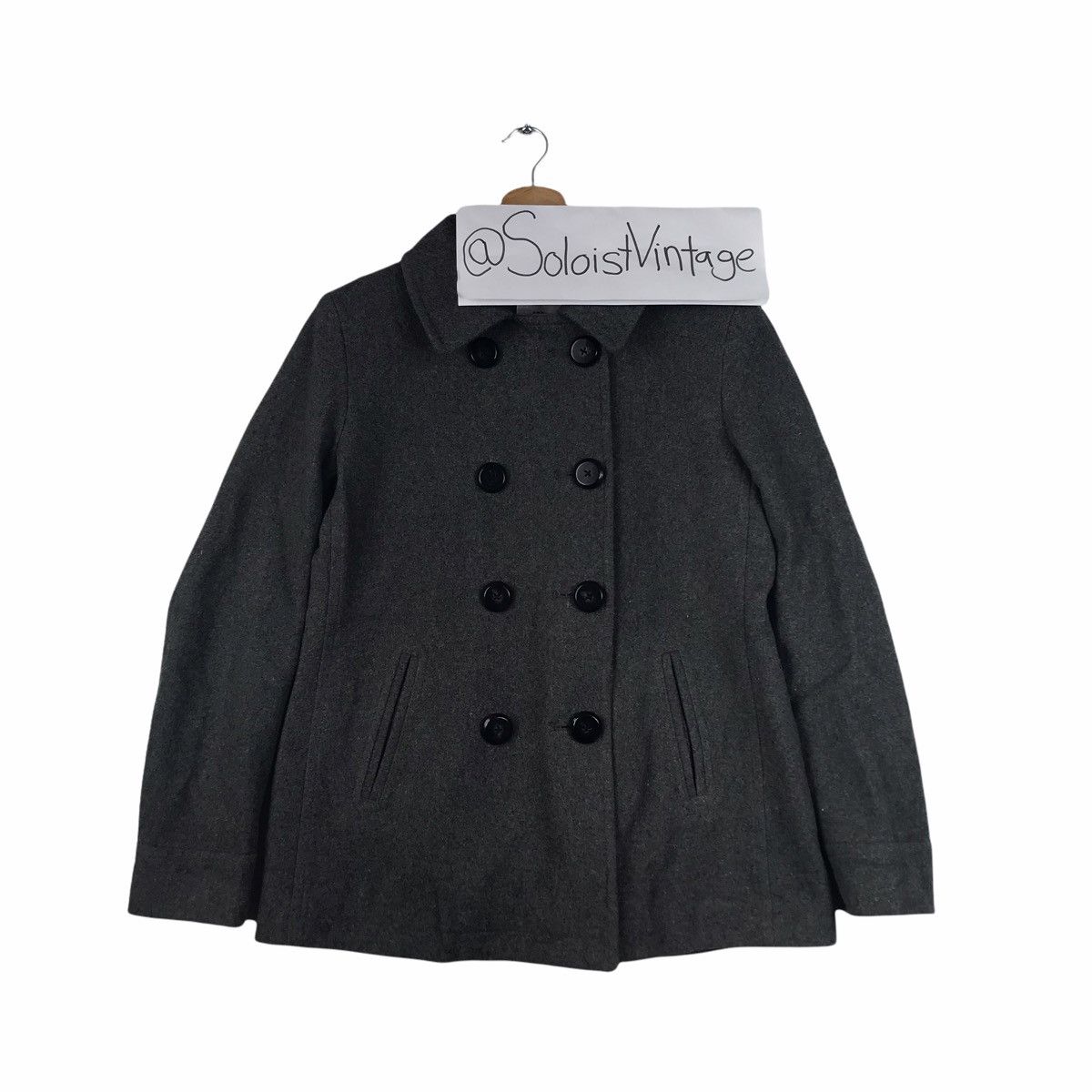 Old Navy OLD NAVY Grey Wool Duffle Coat jacket Size US S / EU 44-46 / 1 - 1 Thumbnail