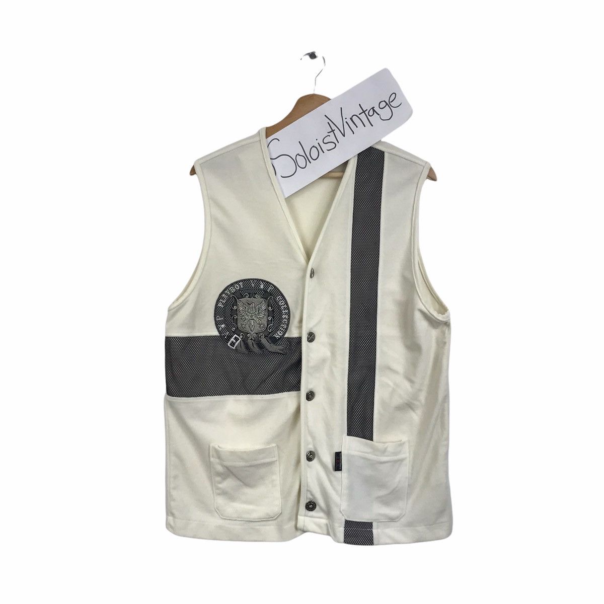 Playboy VP PLAYBOY COLLECTION Japanese Brand Streetwear Cream Vest Size US L / EU 52-54 / 3 - 1 Thumbnail
