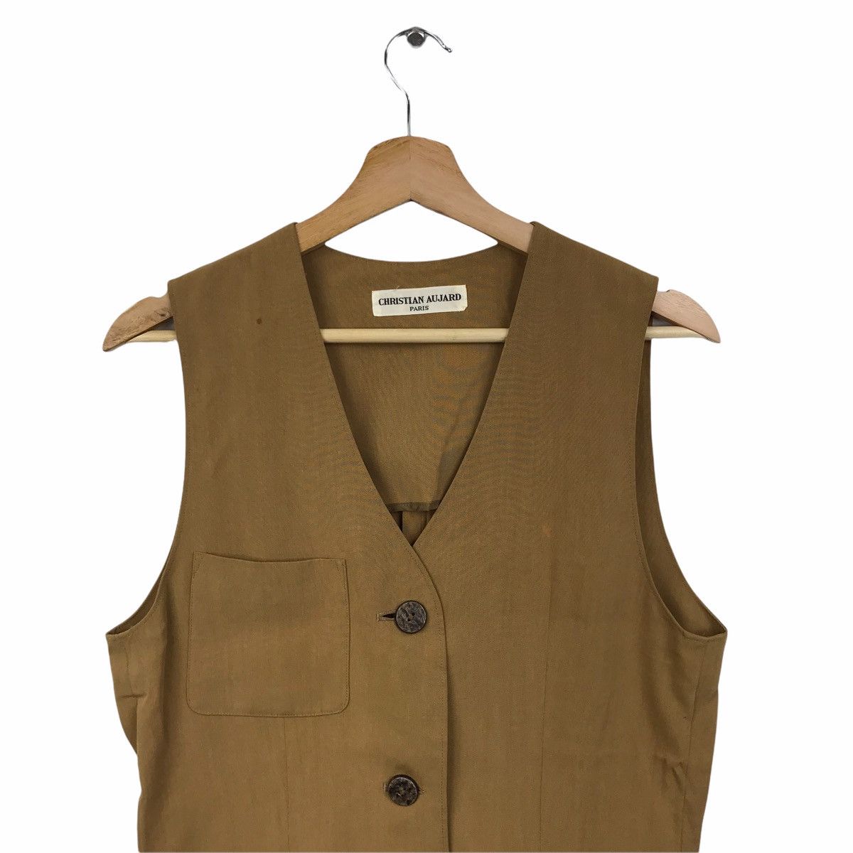 Christian Audigier CHRISTIAN AUJARD PARIS Khaki Vest Jacket Tank Size US XL / EU 56 / 4 - 3 Thumbnail