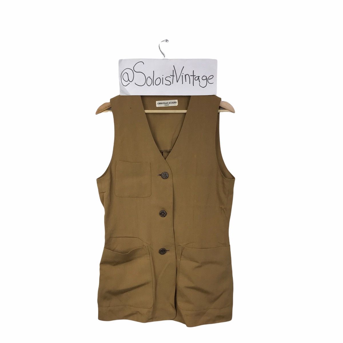 Christian Audigier CHRISTIAN AUJARD PARIS Khaki Vest Jacket Tank Size US XL / EU 56 / 4 - 1 Thumbnail