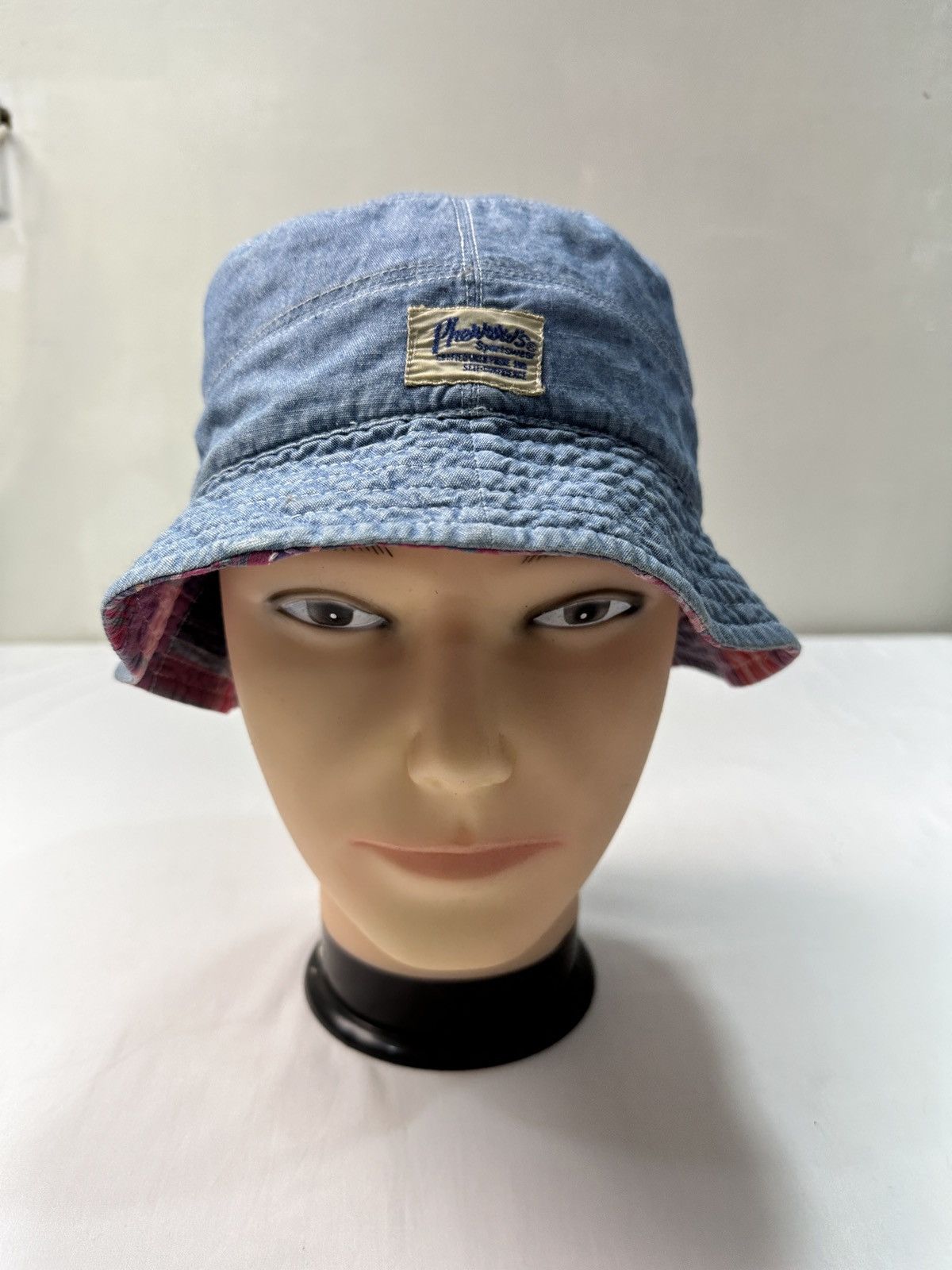 Japanese Brand Pherrows reversible patchwork denim bucket hat Size ONE SIZE - 2 Thumbnail