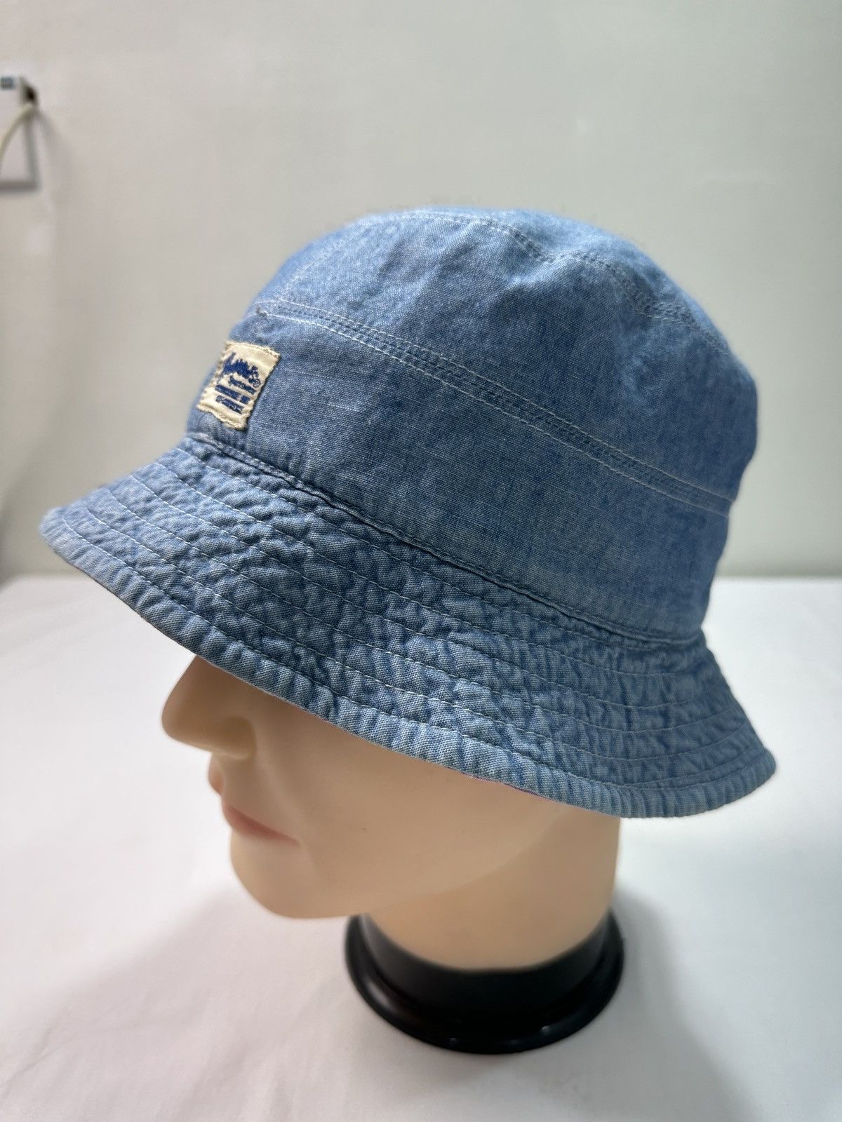 Japanese Brand Pherrows reversible patchwork denim bucket hat Size ONE SIZE - 5 Thumbnail