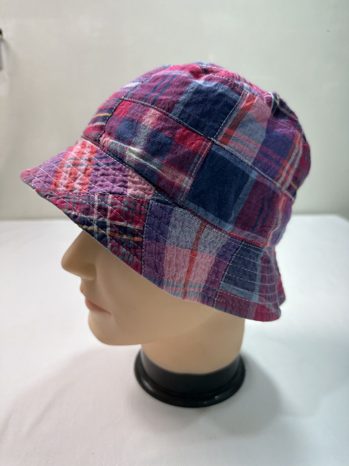 Japanese Brand Pherrows reversible patchwork denim bucket hat Size ONE SIZE - 11 Thumbnail