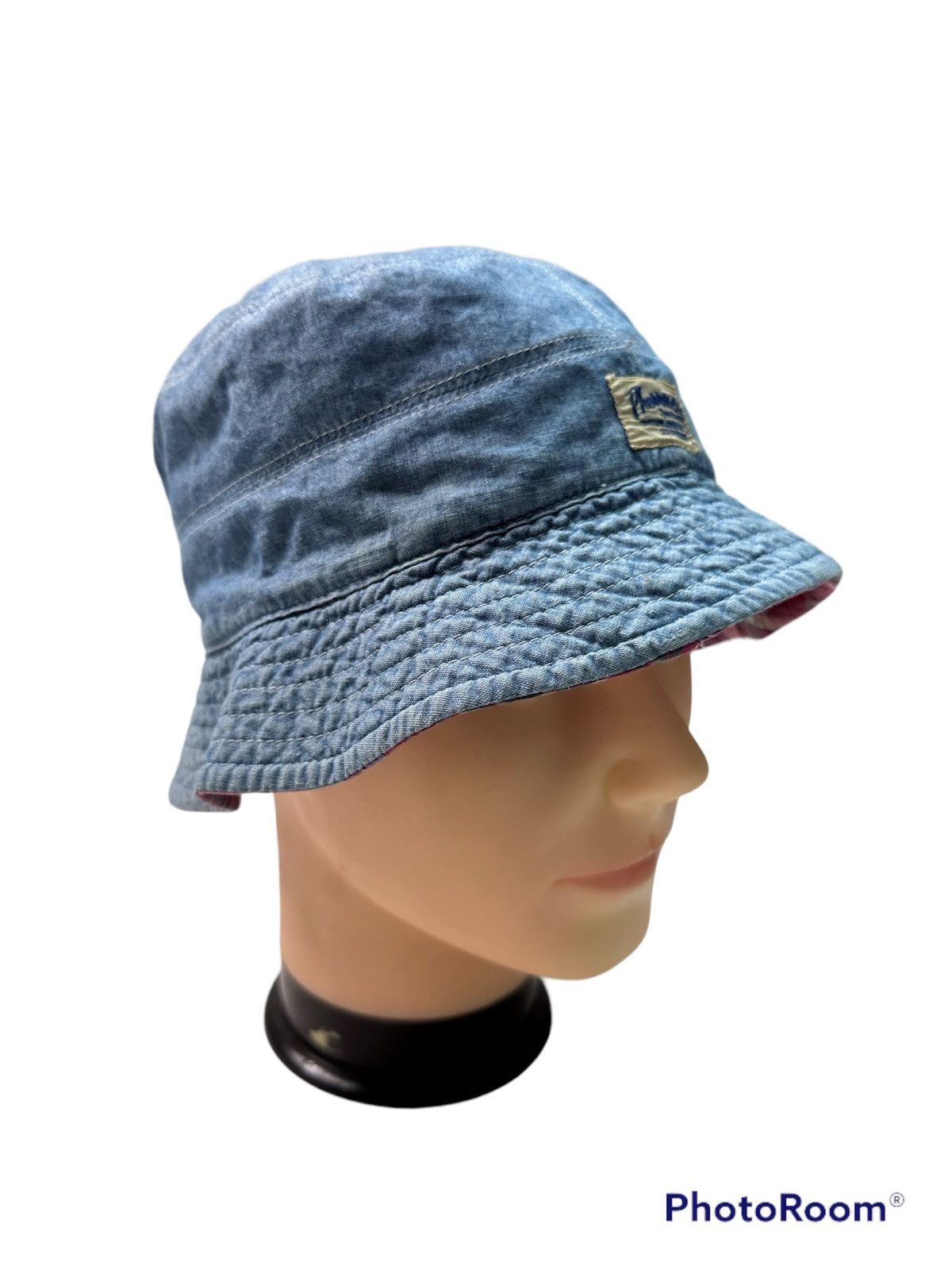 Japanese Brand Pherrows reversible patchwork denim bucket hat Size ONE SIZE - 1 Thumbnail