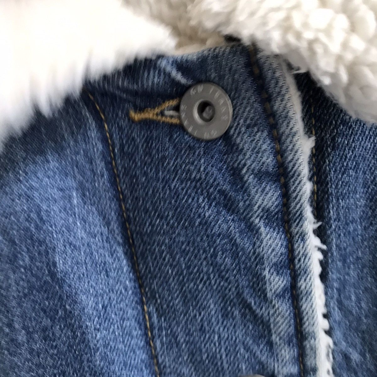 GU GU jeans soft wool lining jacket light blue denim Size L / US 10 / IT 46 - 5 Thumbnail