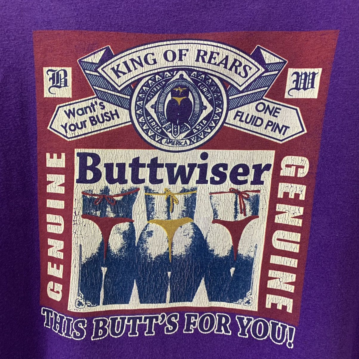 Grailed VINTAGE BUTTWISER TEE Size US S / EU 44-46 / 1 - 2 Thumbnail