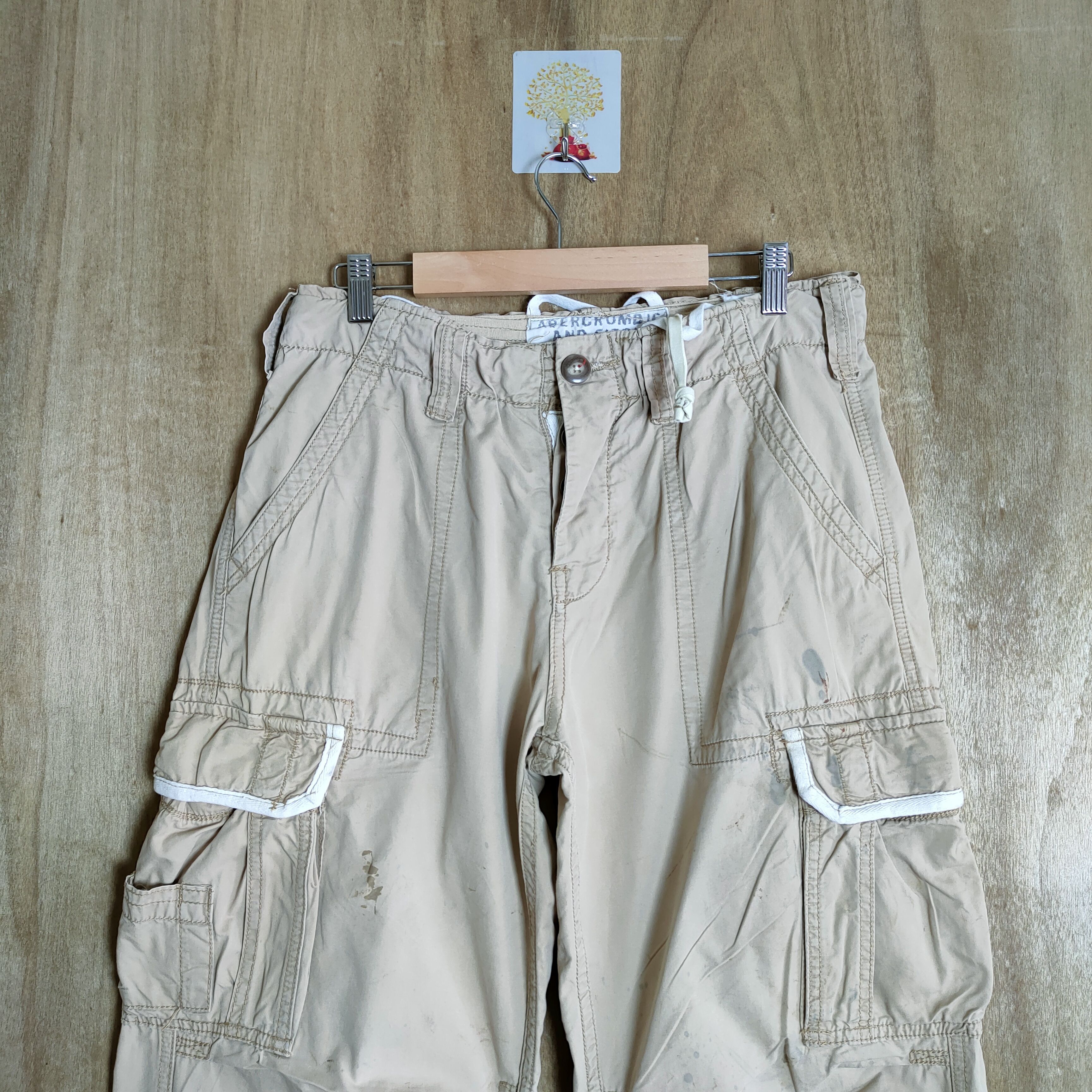 Abercrombie & Fitch ABERCROMBIE & FITCH FADED RUSTY CARGO PANTS Size US 30 / EU 46 - 2 Thumbnail