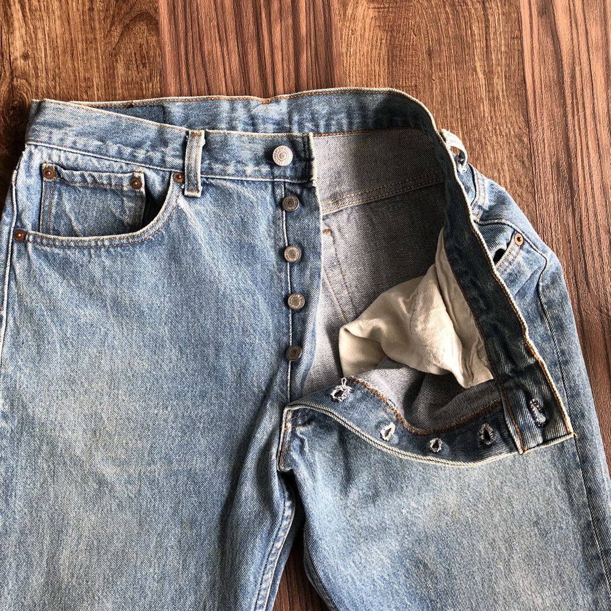 Levi's × Vintage Vintage Levis 501 Custom Distressed Denim Jeans Size US 31 - 4 Thumbnail