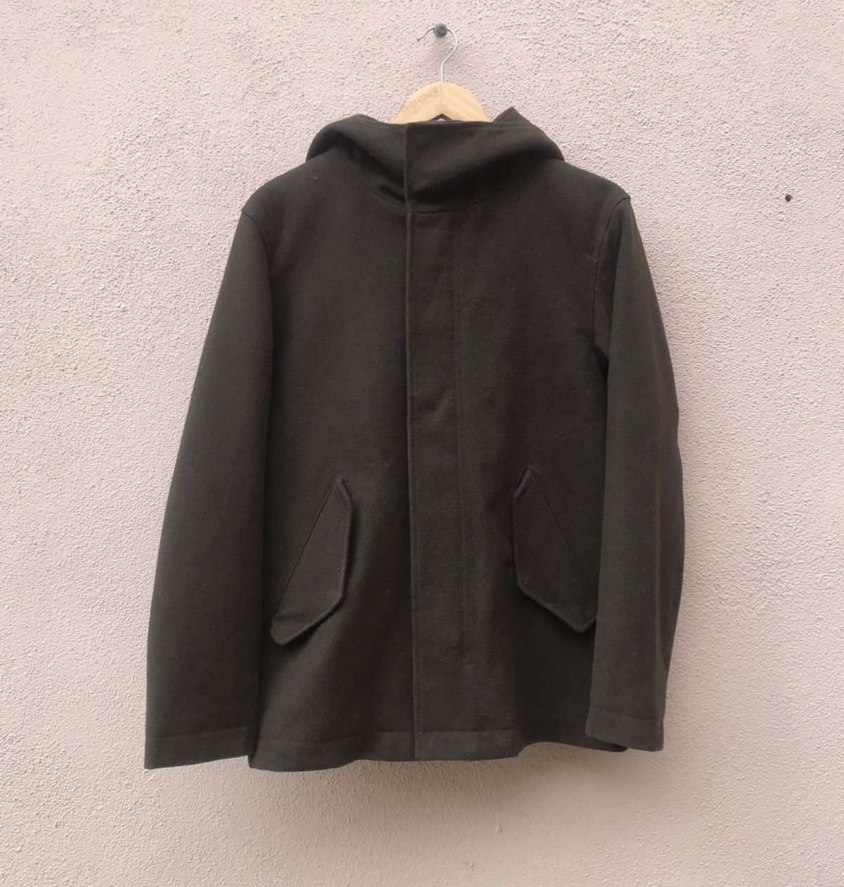 Japanese Brand × Uniqlo Uniqlo green military wool hoodie jacket Size US S / EU 44-46 / 1 - 1 Thumbnail