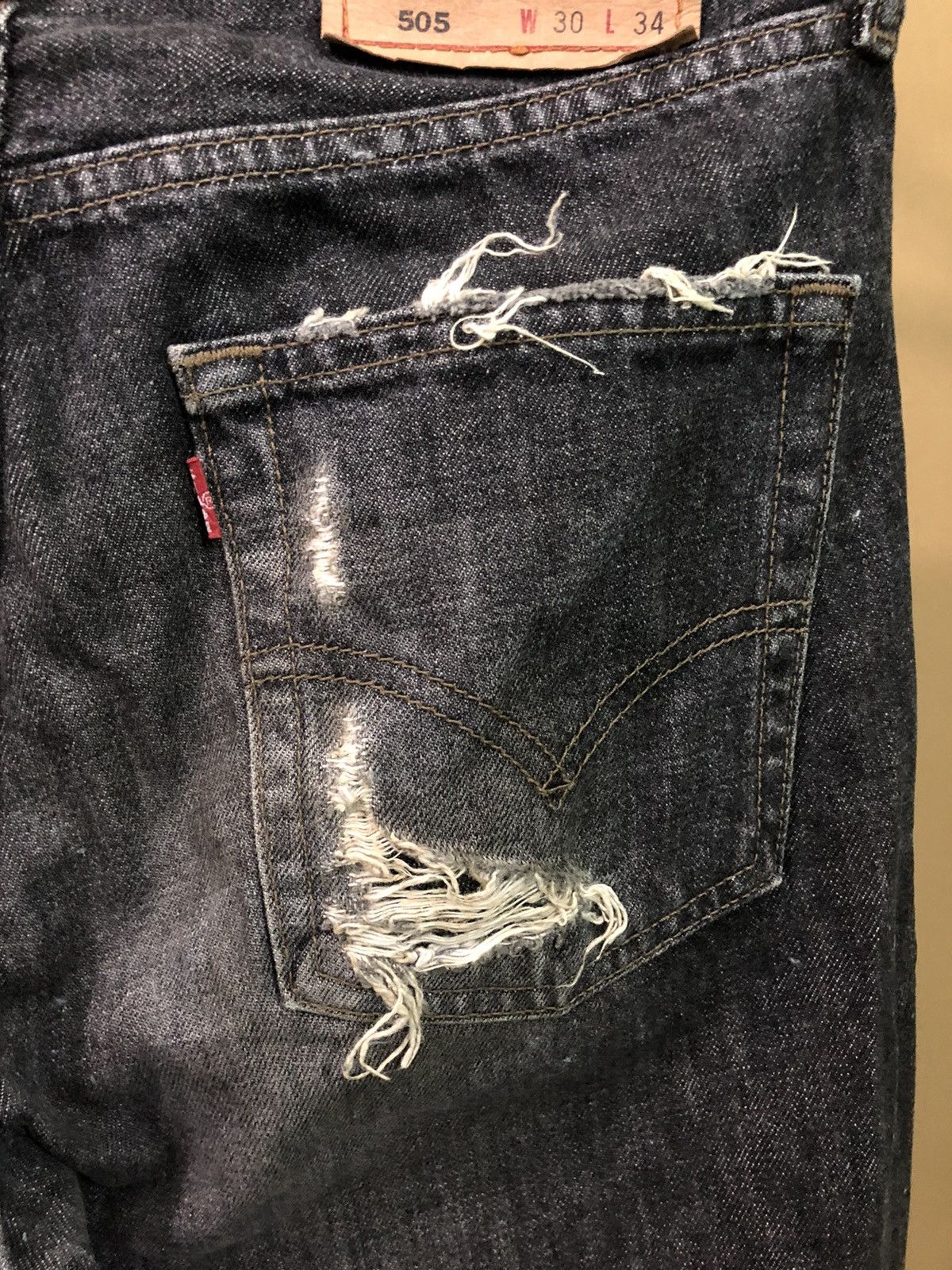 Levi's × Vintage Vintage Levis 505 Distressed Denim Jeans Size US 30 / EU 46 - 7 Thumbnail