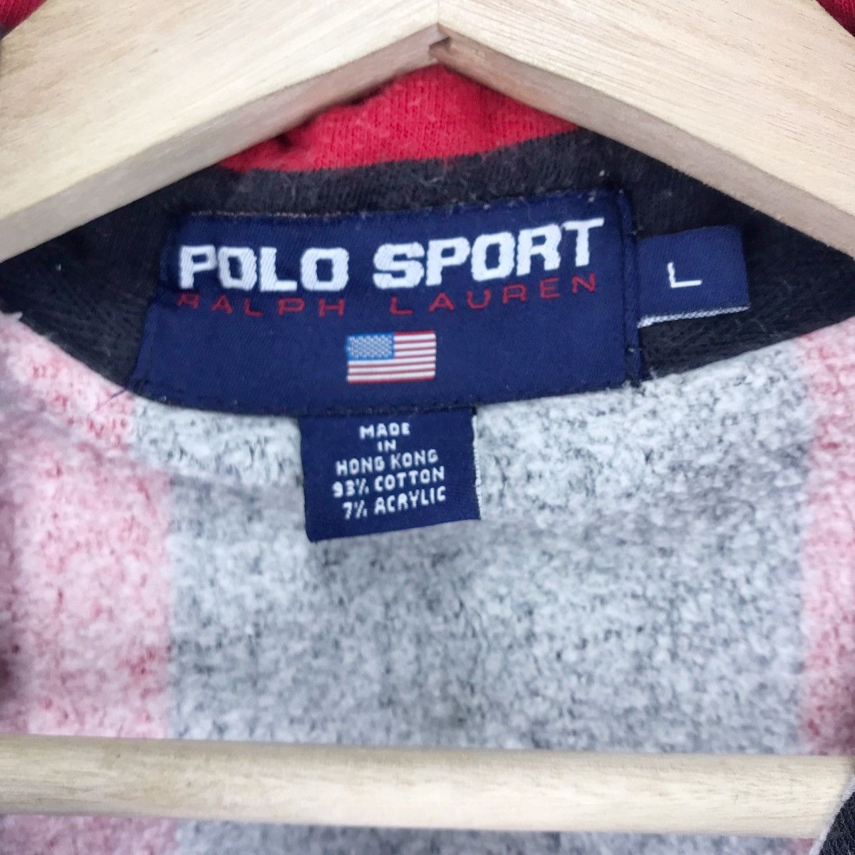 Polo Ralph Lauren × Ralph Lauren × Vintage 90’s Polo Ralph Lauren Stripe Half Zip Sweatshirts Size US L / EU 52-54 / 3 - 8 Thumbnail