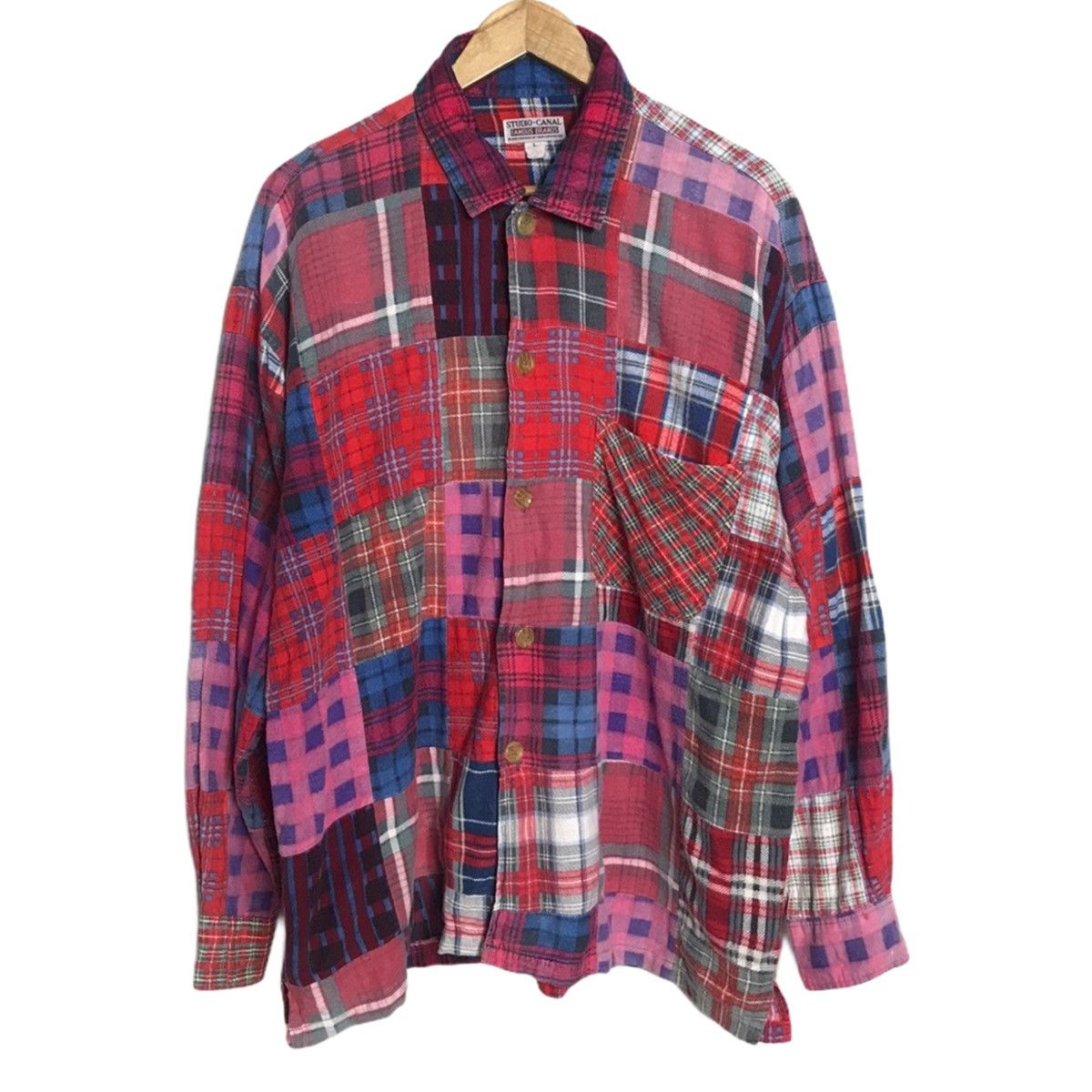 Japanese Brand Studio canal patchwork button up shirt Size US XL / EU 56 / 4 - 1 Thumbnail