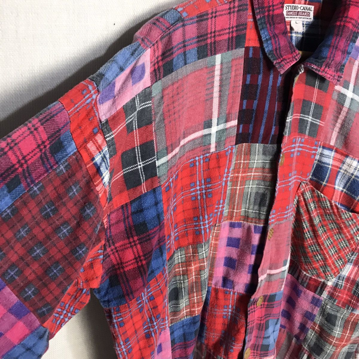 Japanese Brand Studio canal patchwork button up shirt Size US XL / EU 56 / 4 - 5 Thumbnail