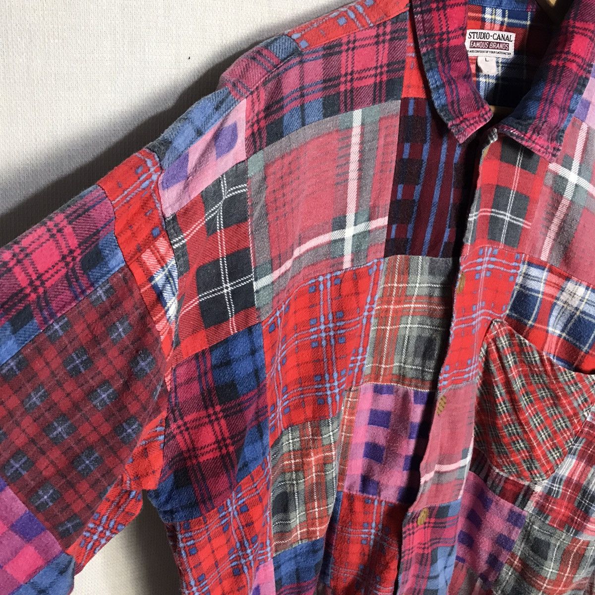 Japanese Brand Studio canal patchwork button up shirt Size US XL / EU 56 / 4 - 4 Thumbnail