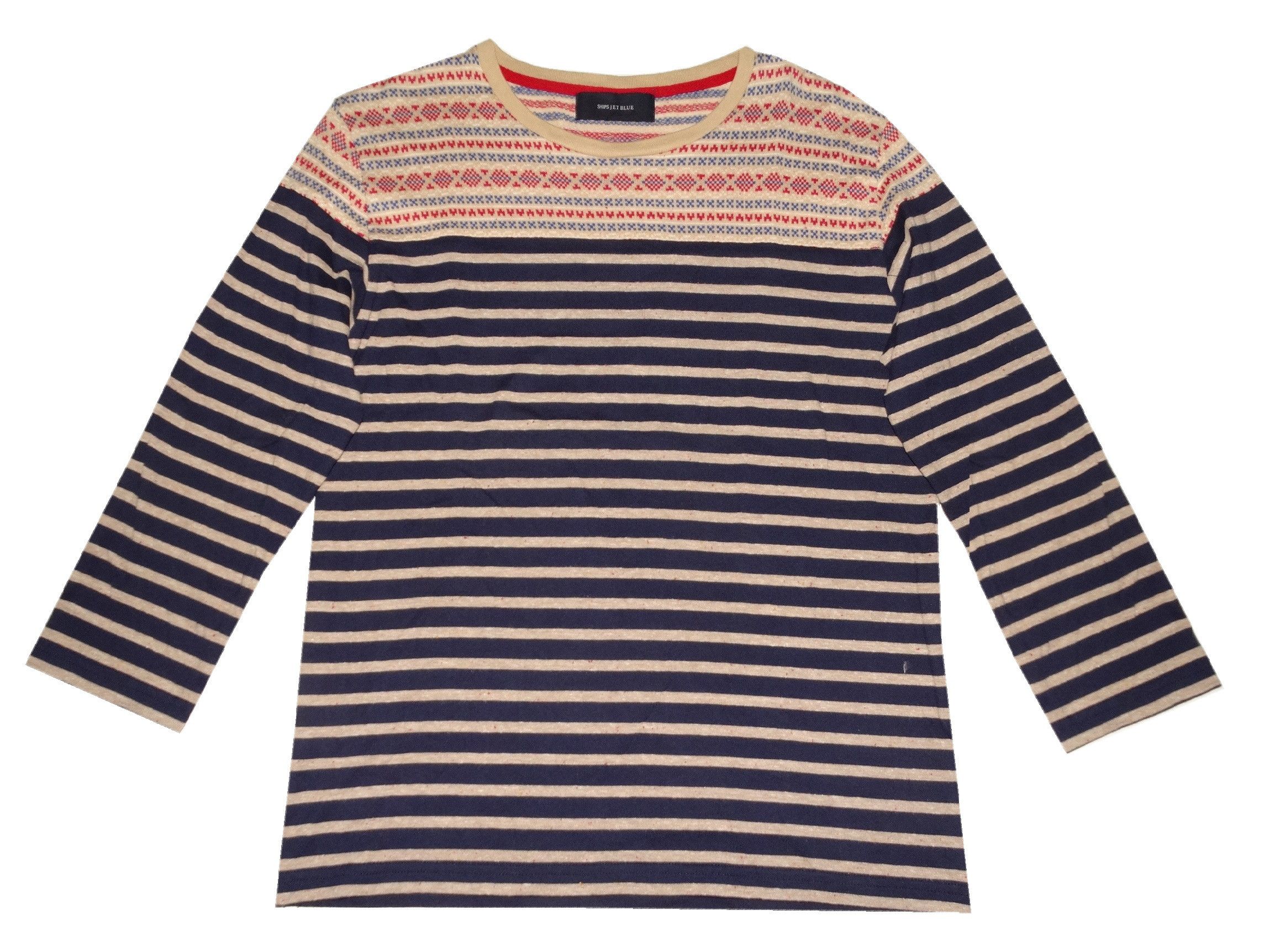 Flannel × SHIPS × Ships Jet Blue W8 Ships tee sleeves 3/4 stripes striped tartan madras M Size US M / EU 48-50 / 2 - 2 Thumbnail