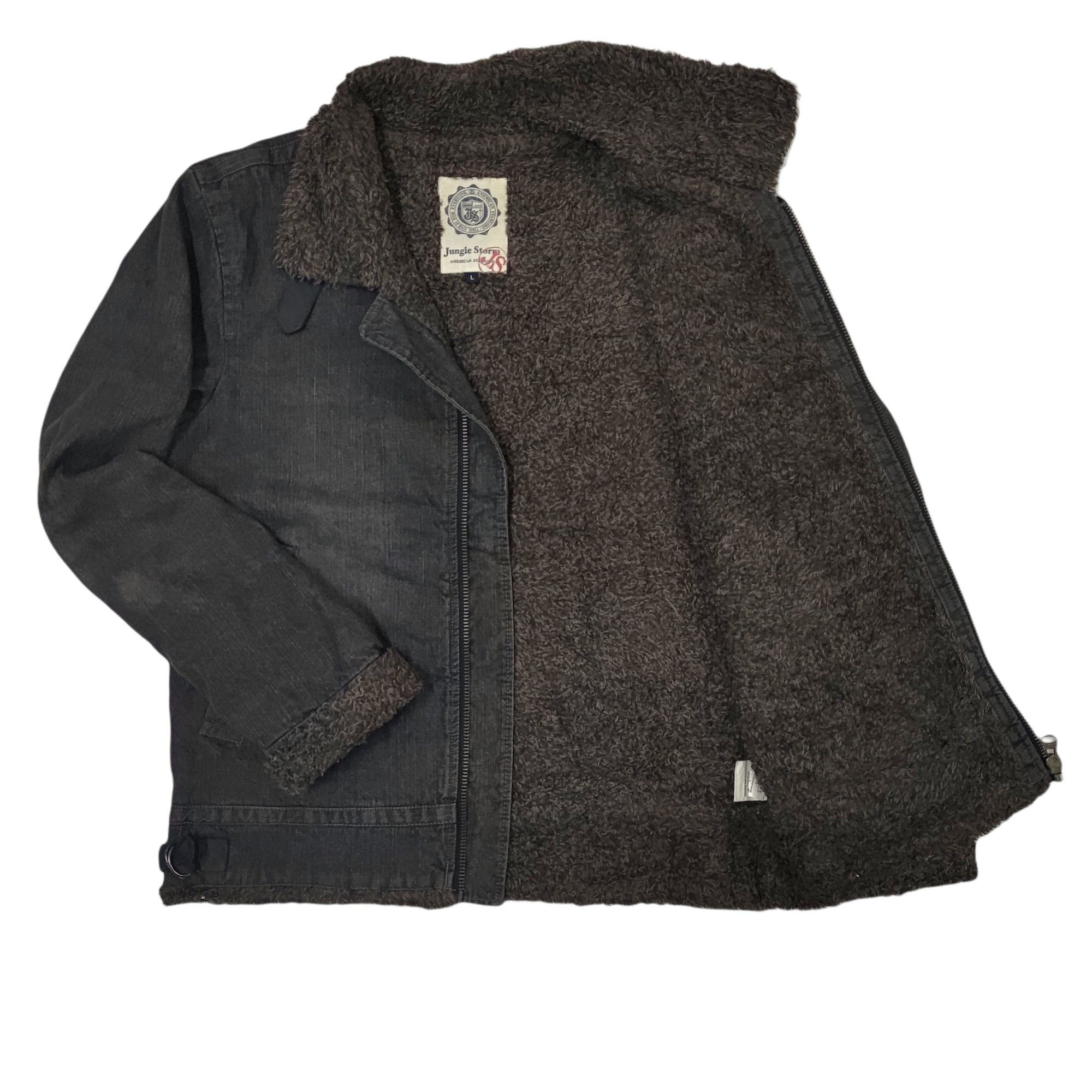 Vintage 🔥Vintage Jungle Storm American Standard Denim Sherpa Jacket Size US L / EU 52-54 / 3 - 4 Thumbnail