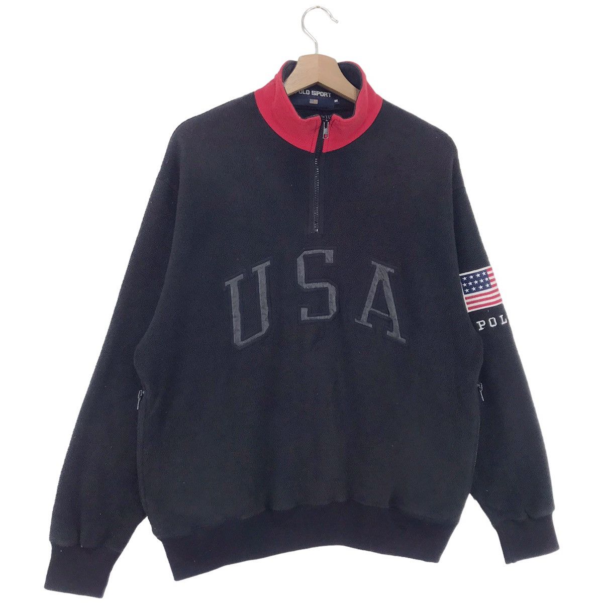 Polo Ralph Lauren × Ralph Lauren × Vintage 90’s Polo Ralph Lauren USA Half Zip Fleece Size US M / EU 48-50 / 2 - 3 Thumbnail