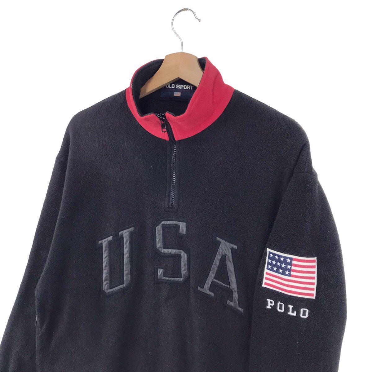 Polo Ralph Lauren × Ralph Lauren × Vintage 90’s Polo Ralph Lauren USA Half Zip Fleece Size US M / EU 48-50 / 2 - 5 Thumbnail