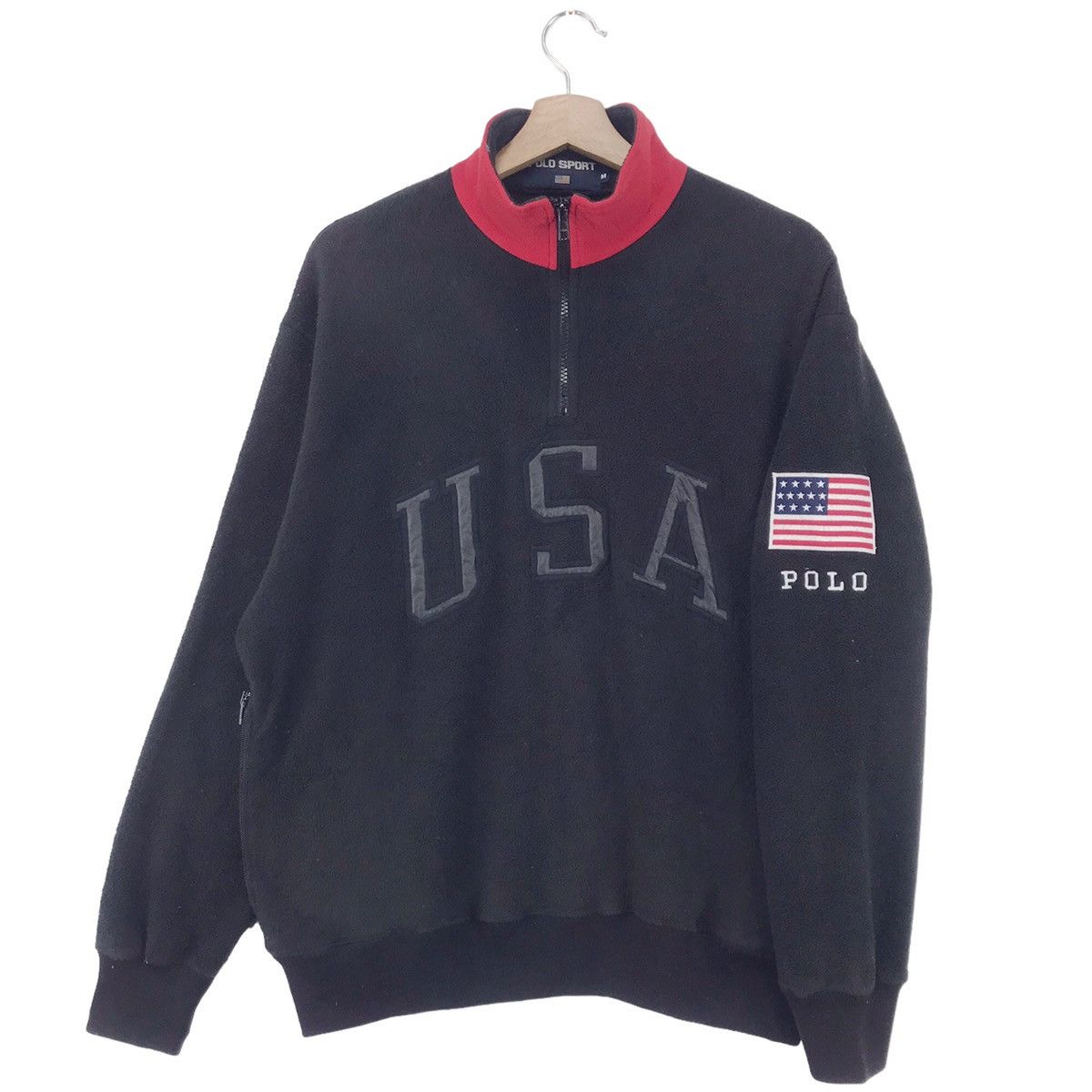 Polo Ralph Lauren × Ralph Lauren × Vintage 90’s Polo Ralph Lauren USA Half Zip Fleece Size US M / EU 48-50 / 2 - 4 Thumbnail