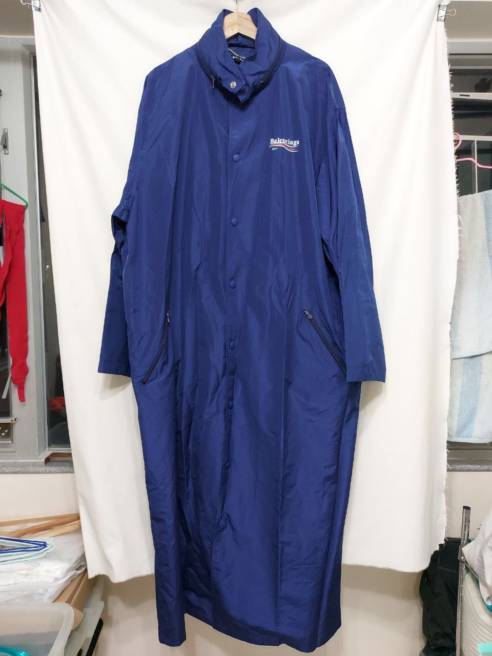 Balenciaga *New* FW17 AW17 Political Campaign Long Windbreaker Coat Size US M / EU 48-50 / 2 - 2 Thumbnail