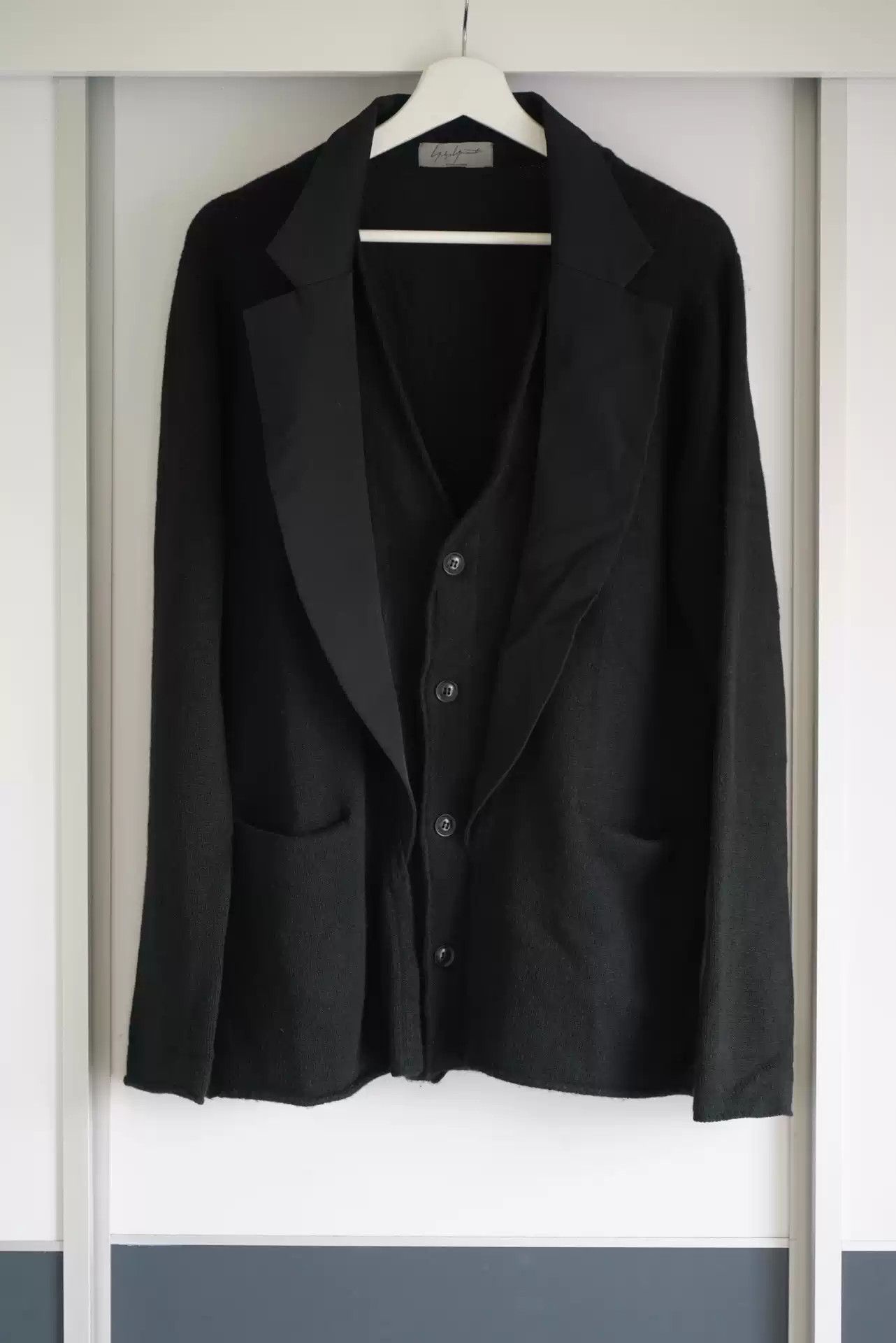 Pre-owned Yohji Yamamoto 11aw Wool Double Layer Coat In Black