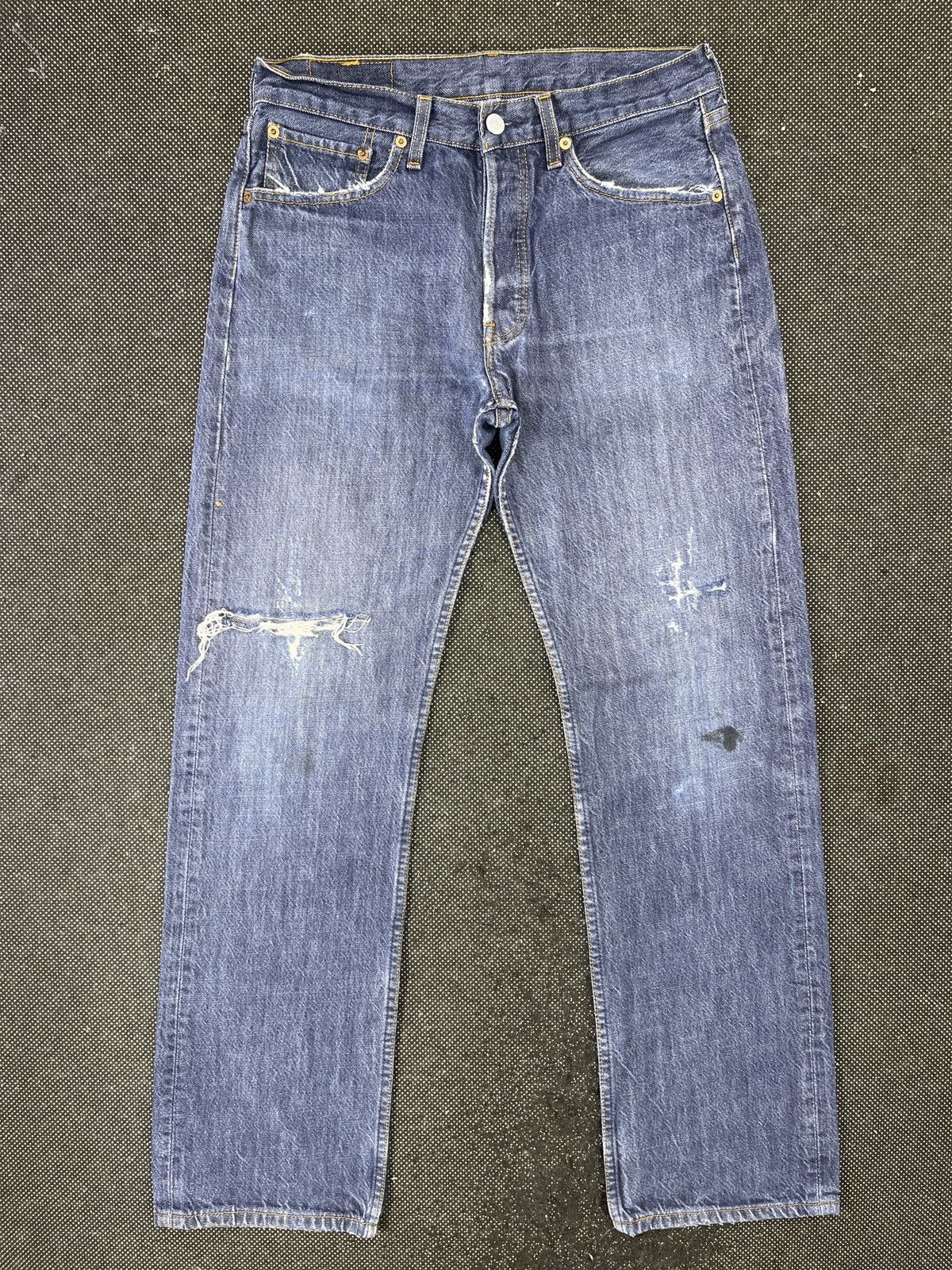 Levi's Vintage Blue Wash Levi's 501 Distressed Jeans - J731 Size US 31 - 1 Thumbnail