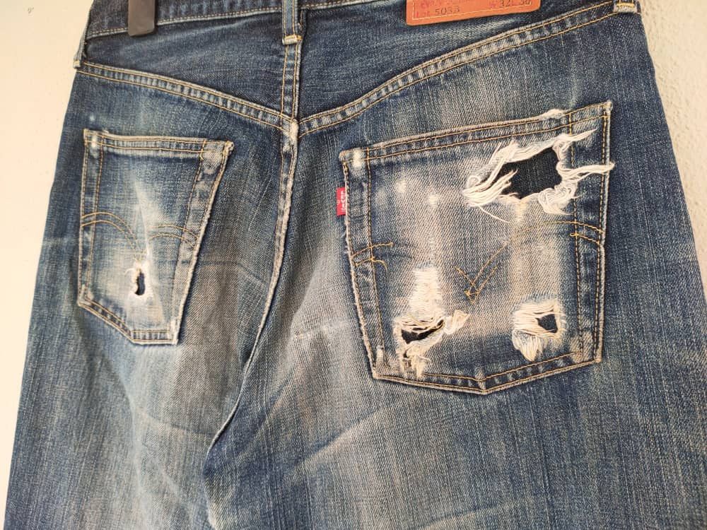 Levi's Vtg Big E Levi's 503B-XX worn Selvedge Jeans Size US 31 - 12 Thumbnail