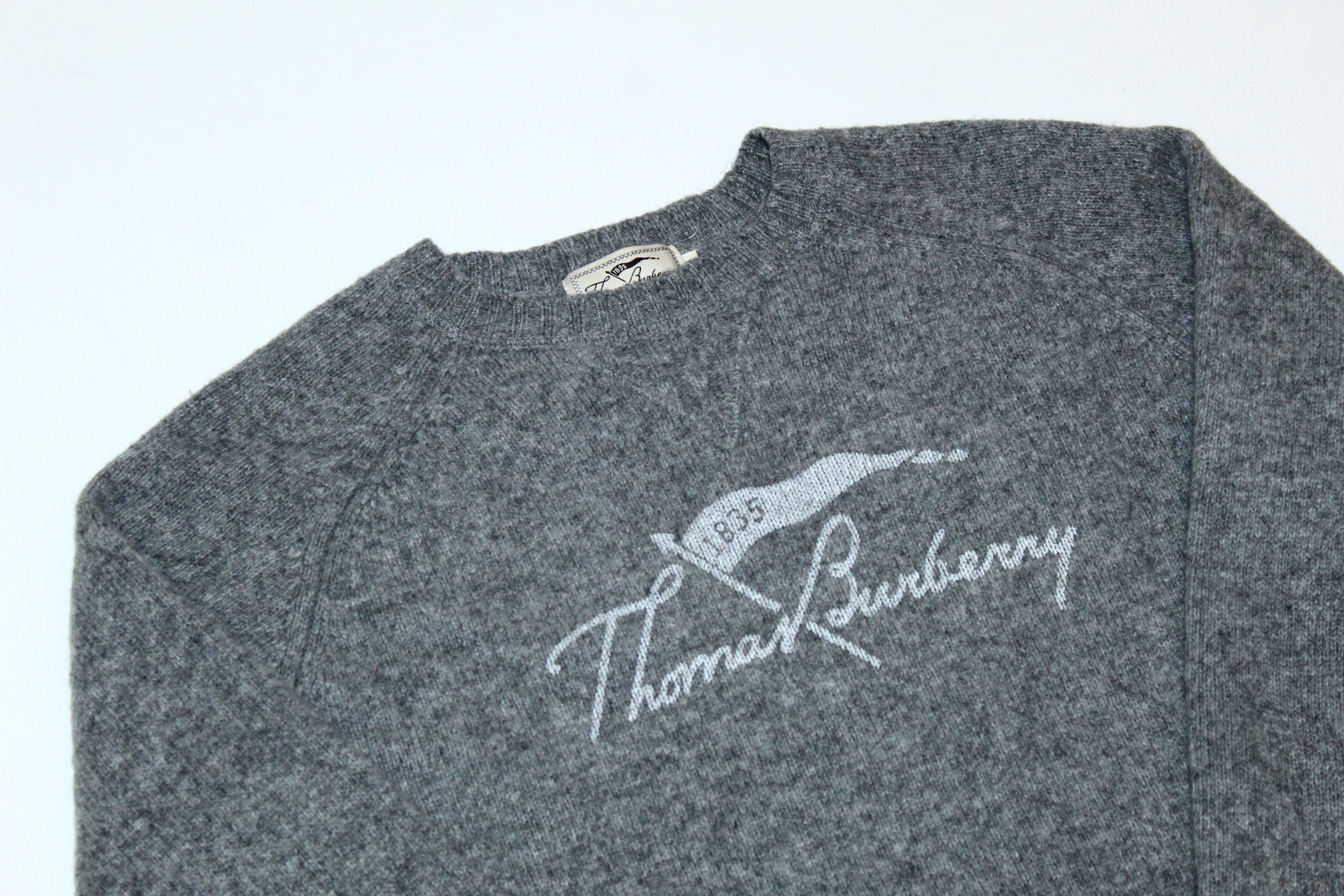 Burberry Vtg Thomas Burberry Casual Signatured Blend Crew Sweater Size US L / EU 52-54 / 3 - 3 Thumbnail