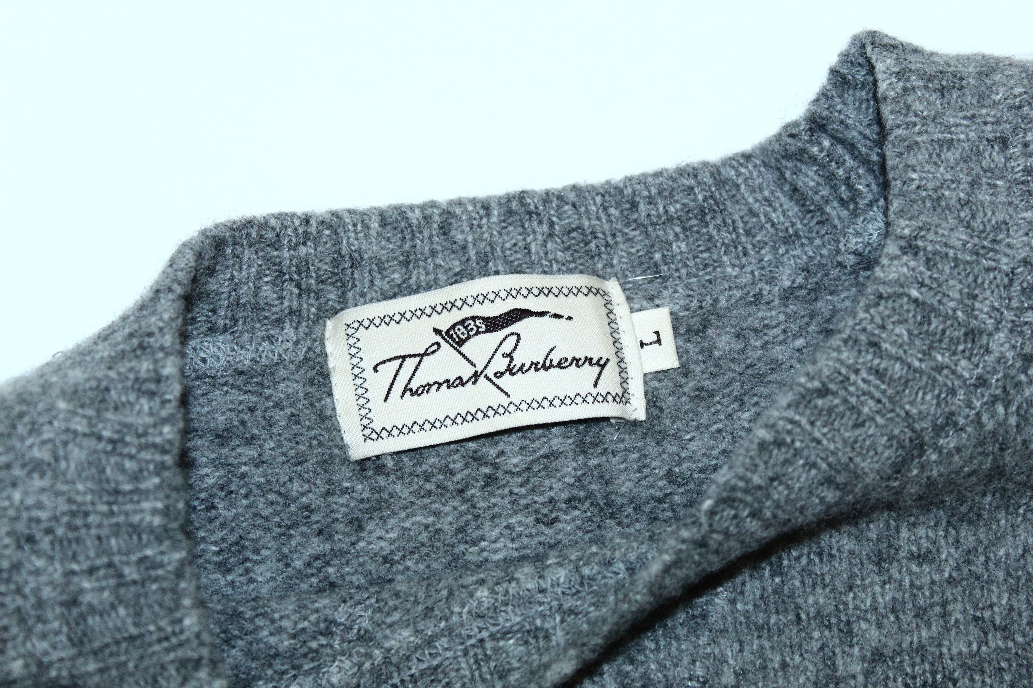 Burberry Vtg Thomas Burberry Casual Signatured Blend Crew Sweater Size US L / EU 52-54 / 3 - 4 Thumbnail