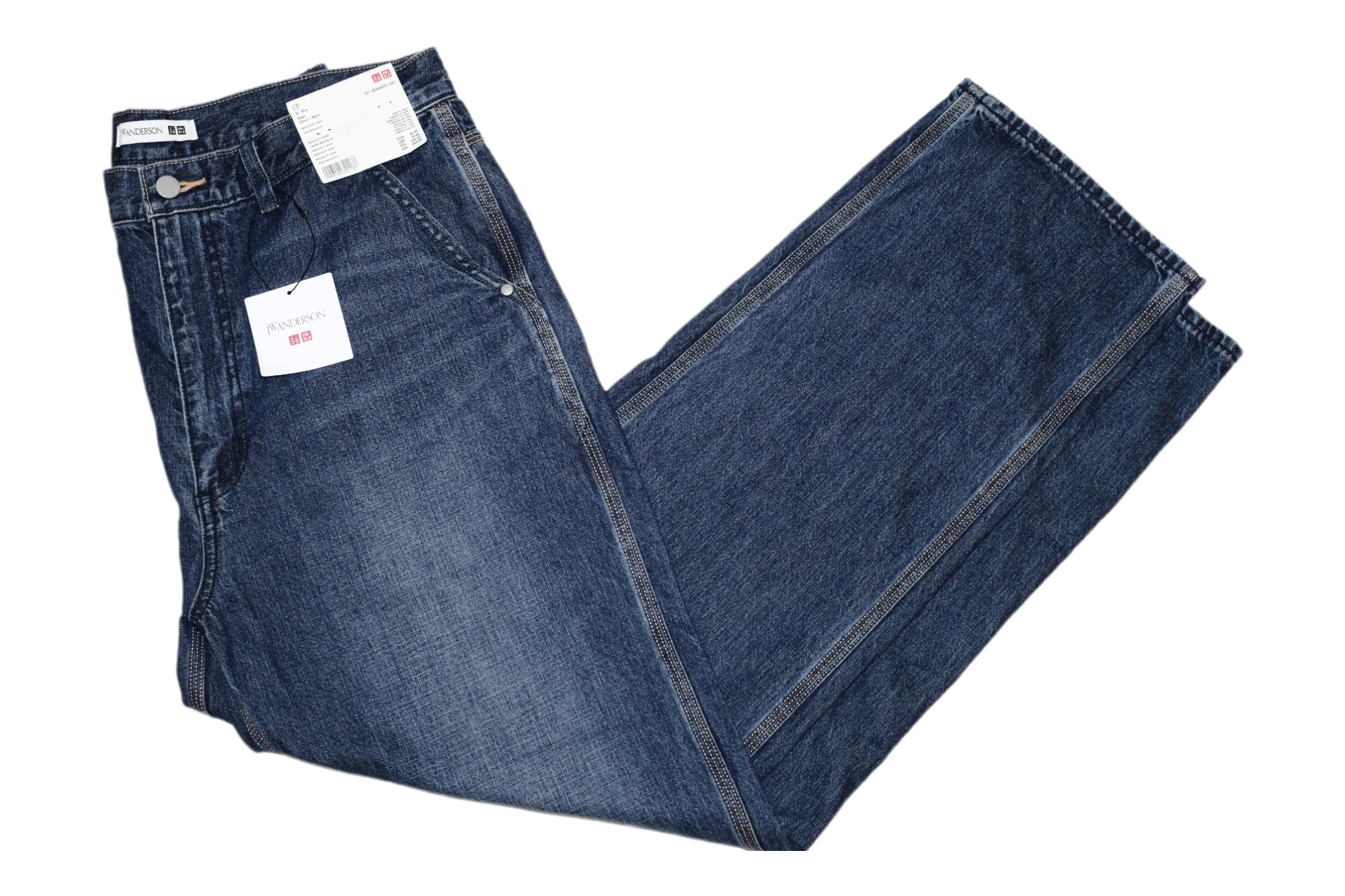 JW Anderson × Uniqlo J.W.Anderson x UniQlo Signatured Washed Denim Baggy Jeans Size US 32 / EU 48 - 1 Thumbnail