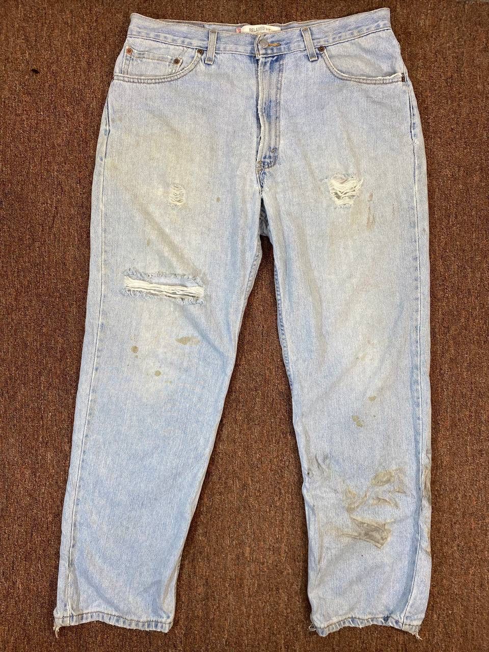 image of Distressed Denim x Levis 550 Relaxed Fit Denim Distressed Style in Light Blue, Men's (Size 36)