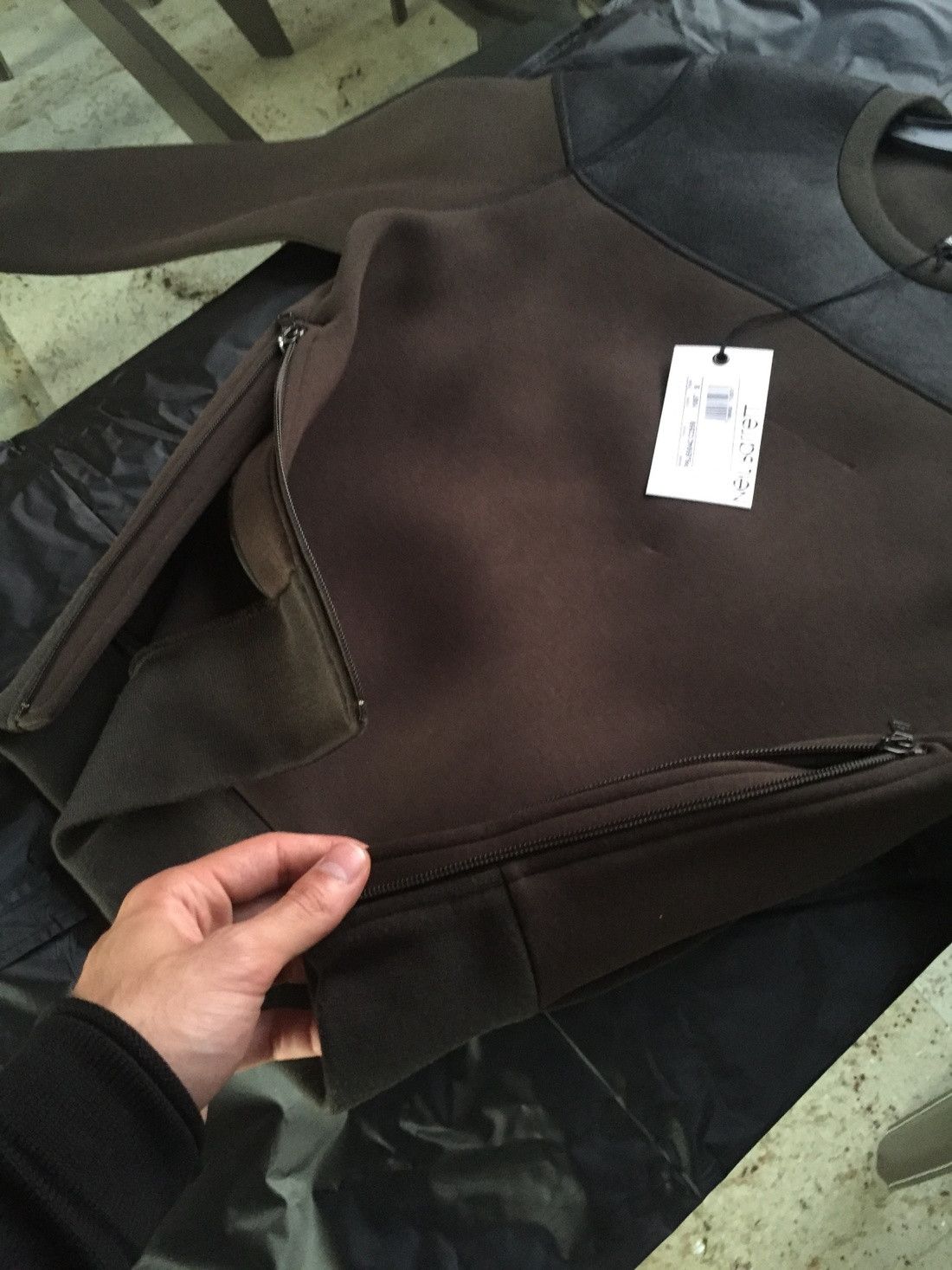 Neil Barrett Dual Zip Olive Bomber Fit, Button Shoulder Pullover Size US S / EU 44-46 / 1 - 5 Thumbnail