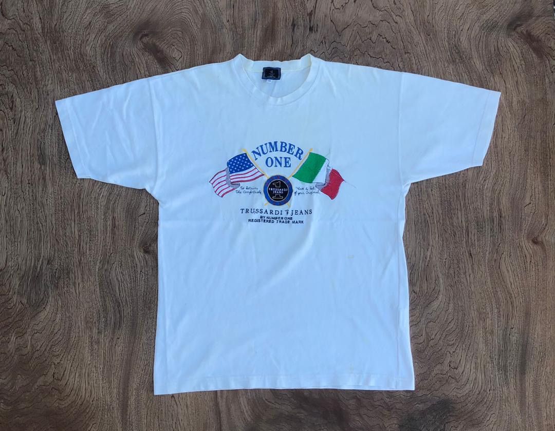 image of Trussardi Jeans Big Logo in White, Men's (Size Medium)