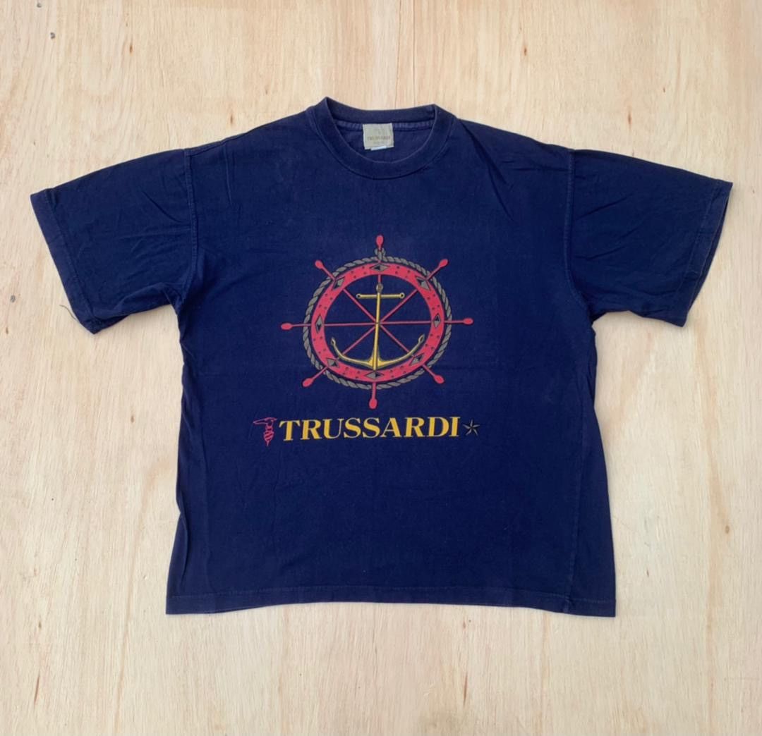 image of Vintage Tee D -28 Trussardi in Navy, Men's (Size Large)