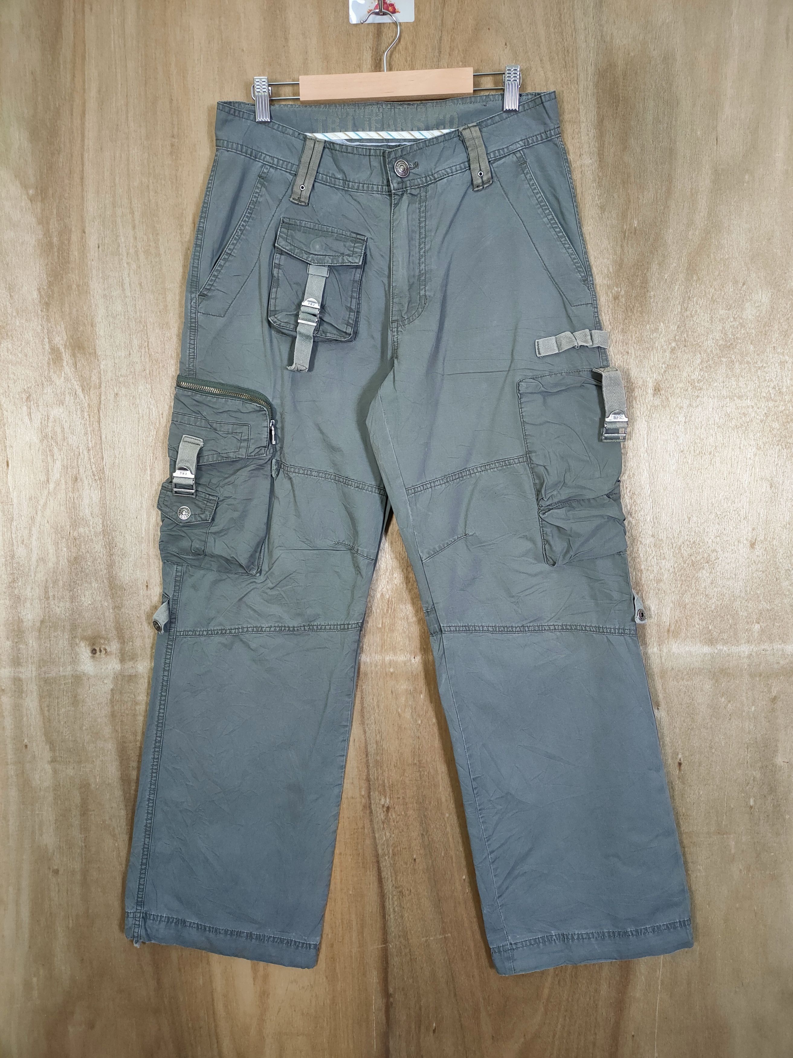 Japanese Brand VINTAGE TBJ FADED BONDAGE CARGO PANTS Size US 32 / EU 48 - 1 Thumbnail