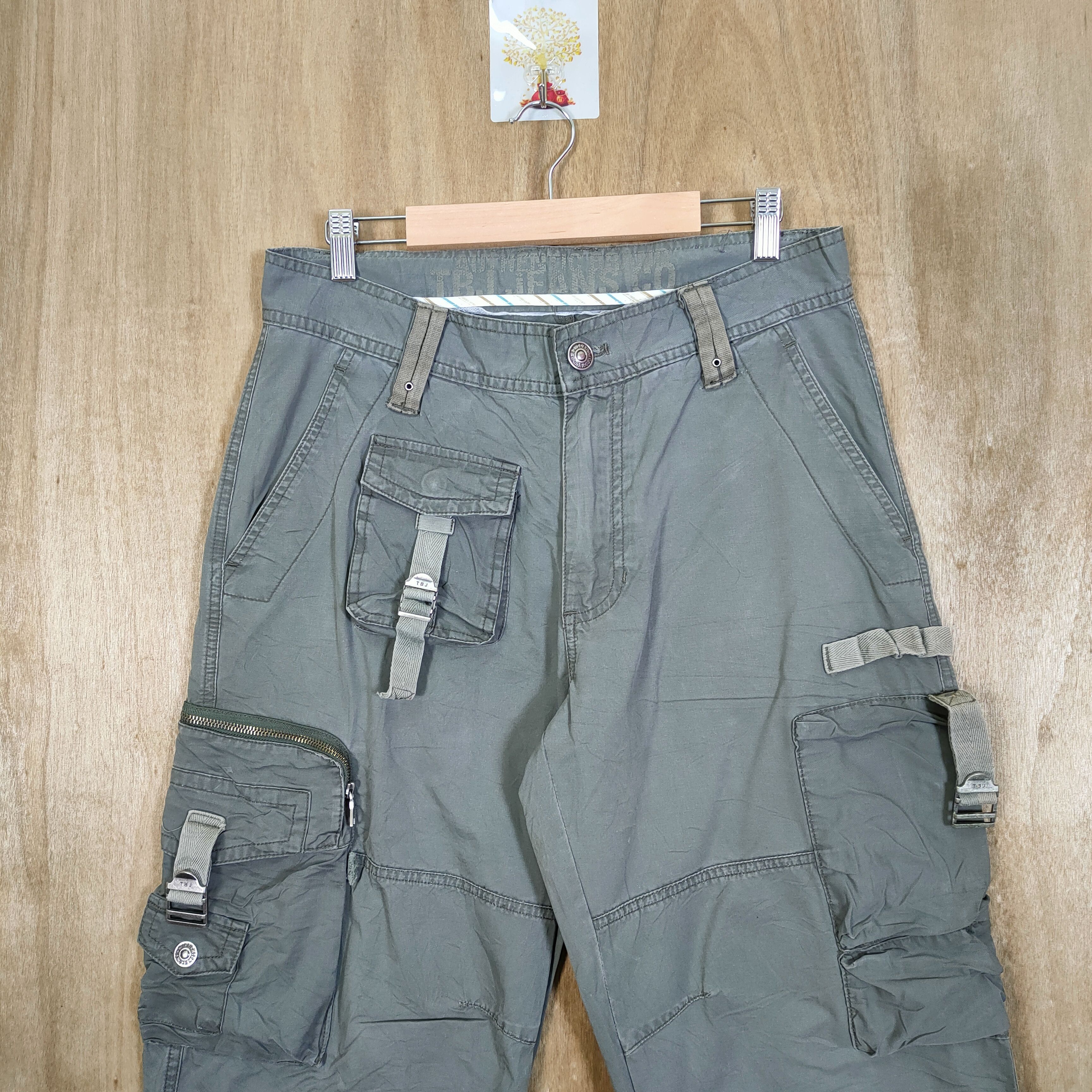 Japanese Brand VINTAGE TBJ FADED BONDAGE CARGO PANTS Size US 32 / EU 48 - 4 Thumbnail