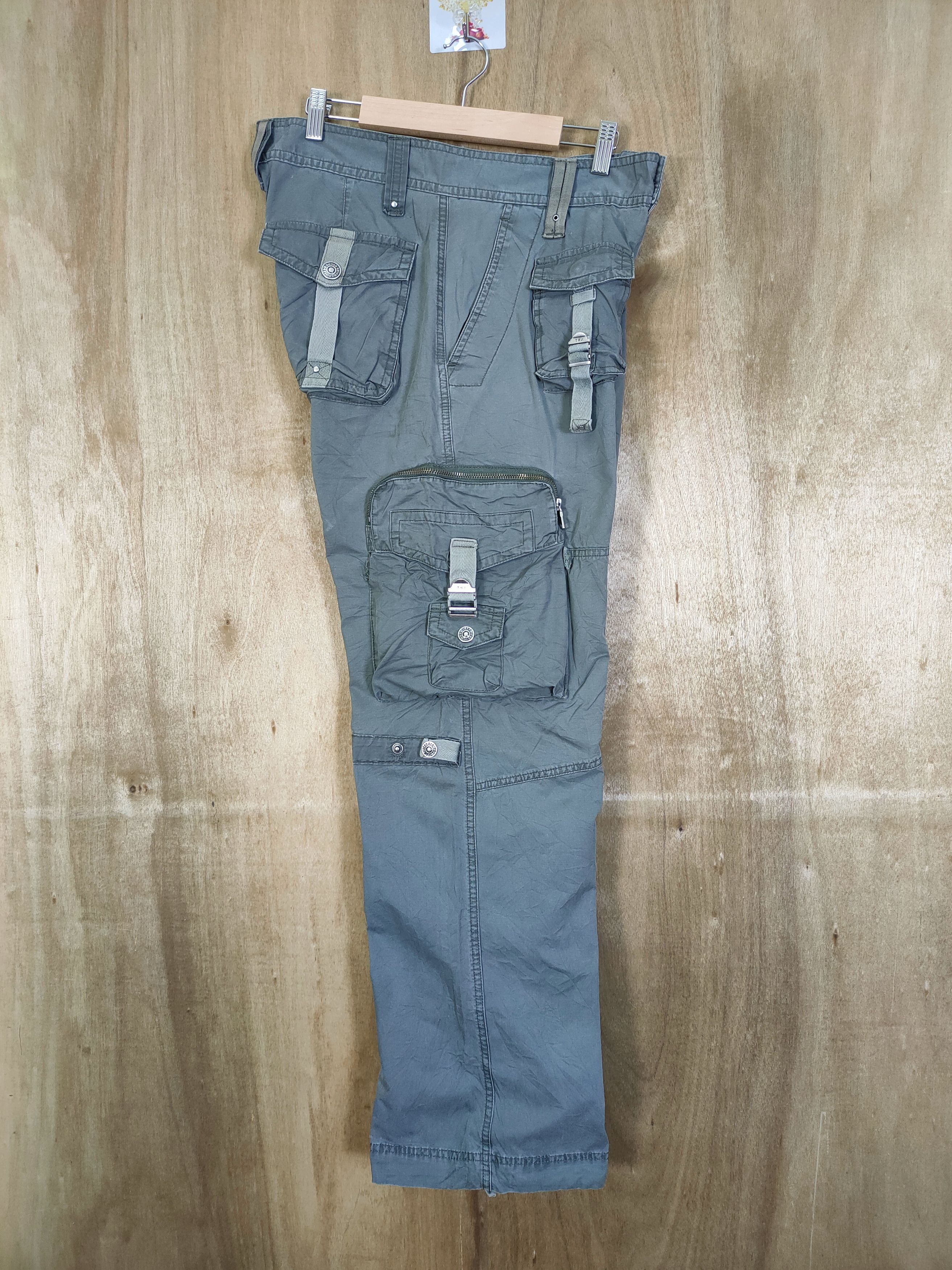 Japanese Brand VINTAGE TBJ FADED BONDAGE CARGO PANTS Size US 32 / EU 48 - 3 Thumbnail