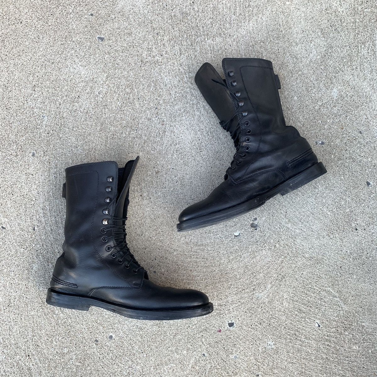 image of Dior Homme Aw04 Victim Of The Crime Combat Boots in Black, Men's (Size 10)