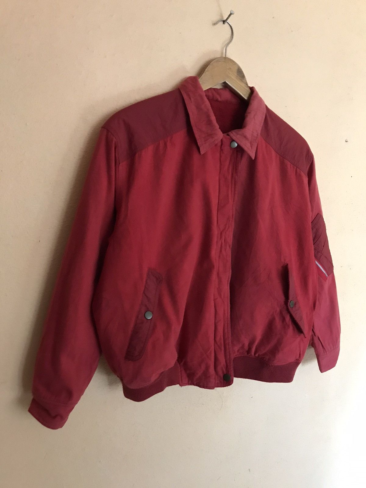 Japanese Brand × Vintage RED BOMBERS JACKET NICE DESIGN Size US M / EU 48-50 / 2 - 2 Thumbnail