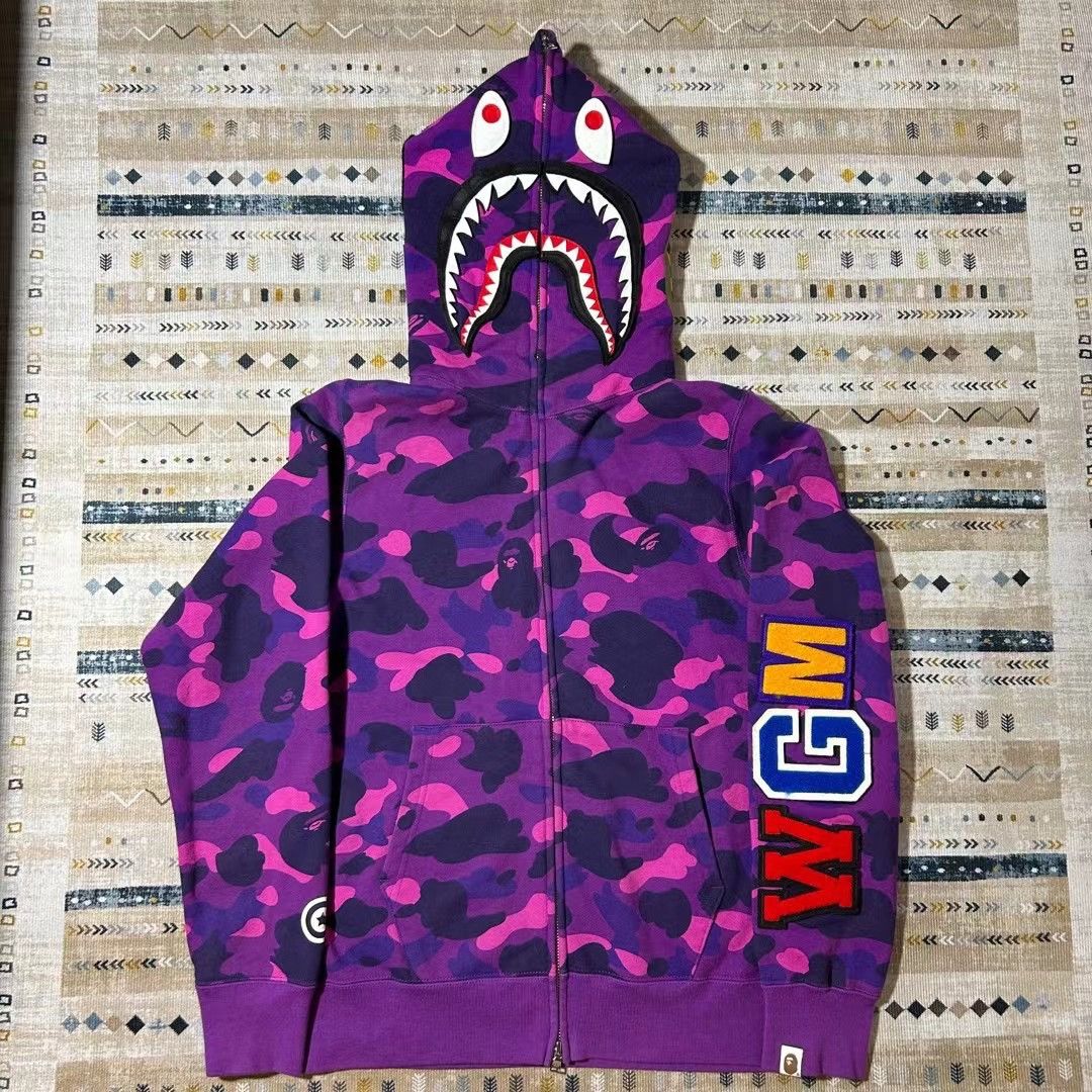 Bape COLOR CAMO DETACHABLE SHARK FULL ZIP HOODIE | Grailed