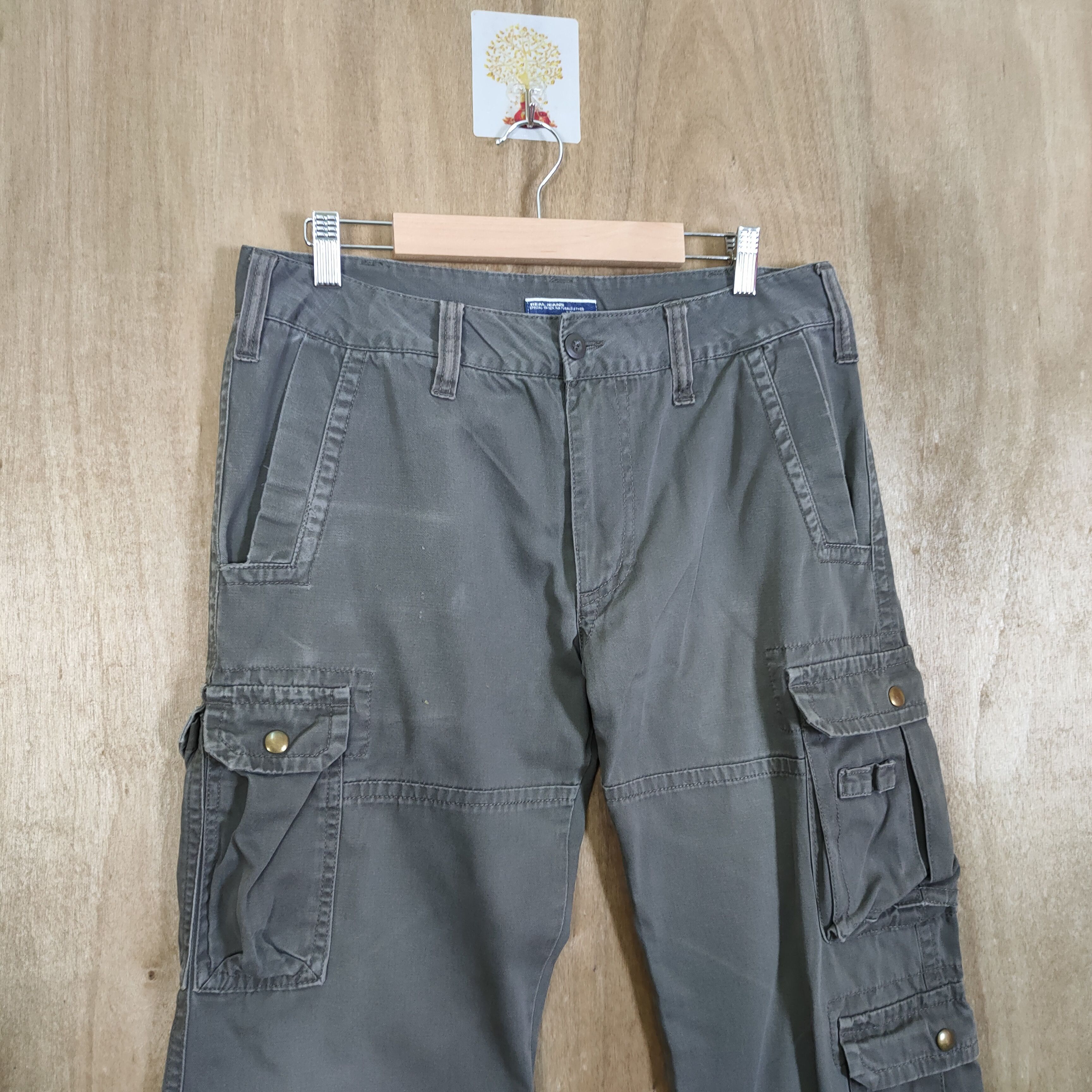 Japanese Brand VILLAND GREY CARGO PANTS MULTIPOCKET TACTICAL Size US 33 - 4 Thumbnail